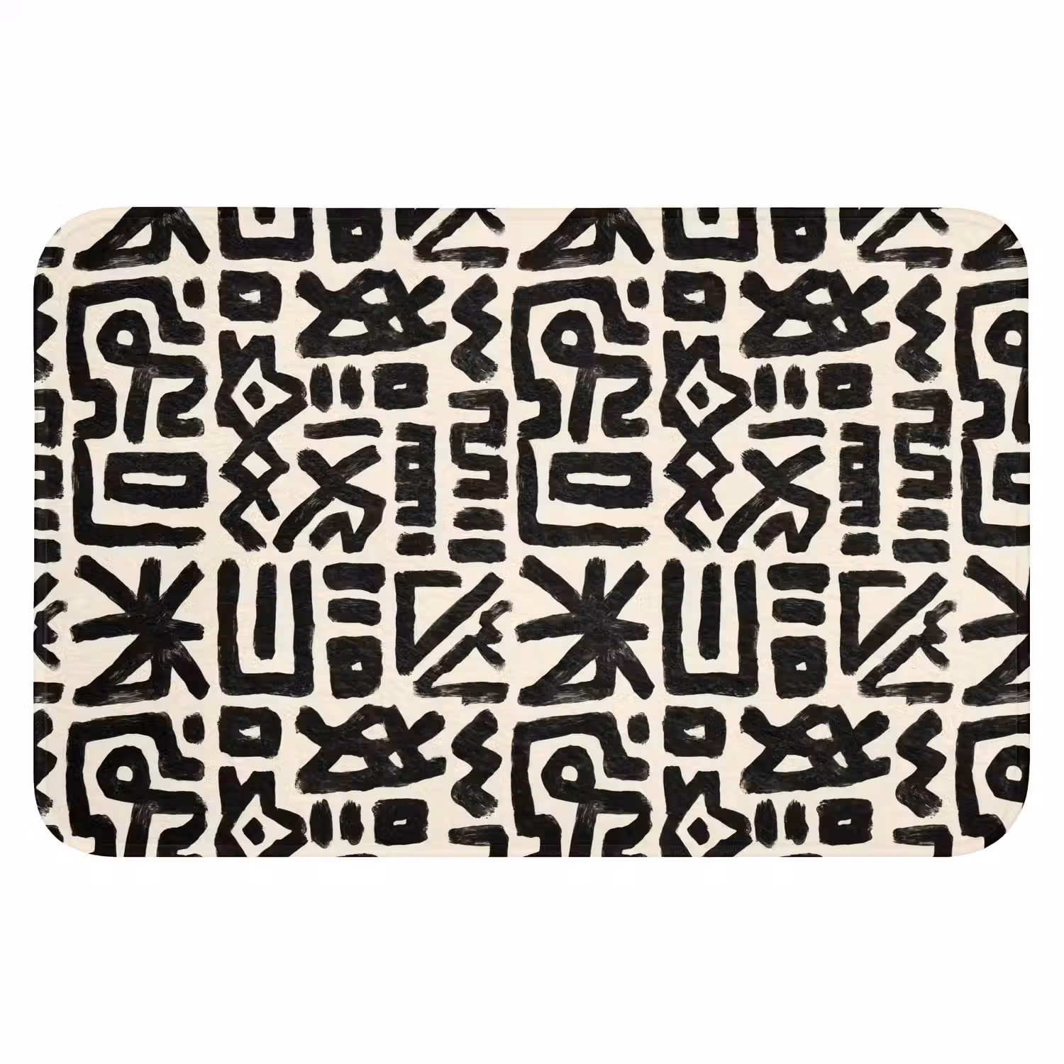 Geometrisch - Figuren - Zwart Badmat klein 997 -3d