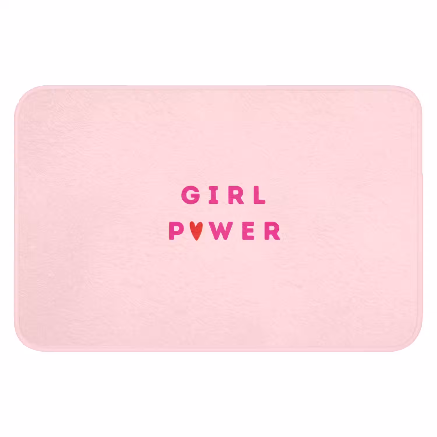 Girl power - Roze - Hartje Badmat klein -3d