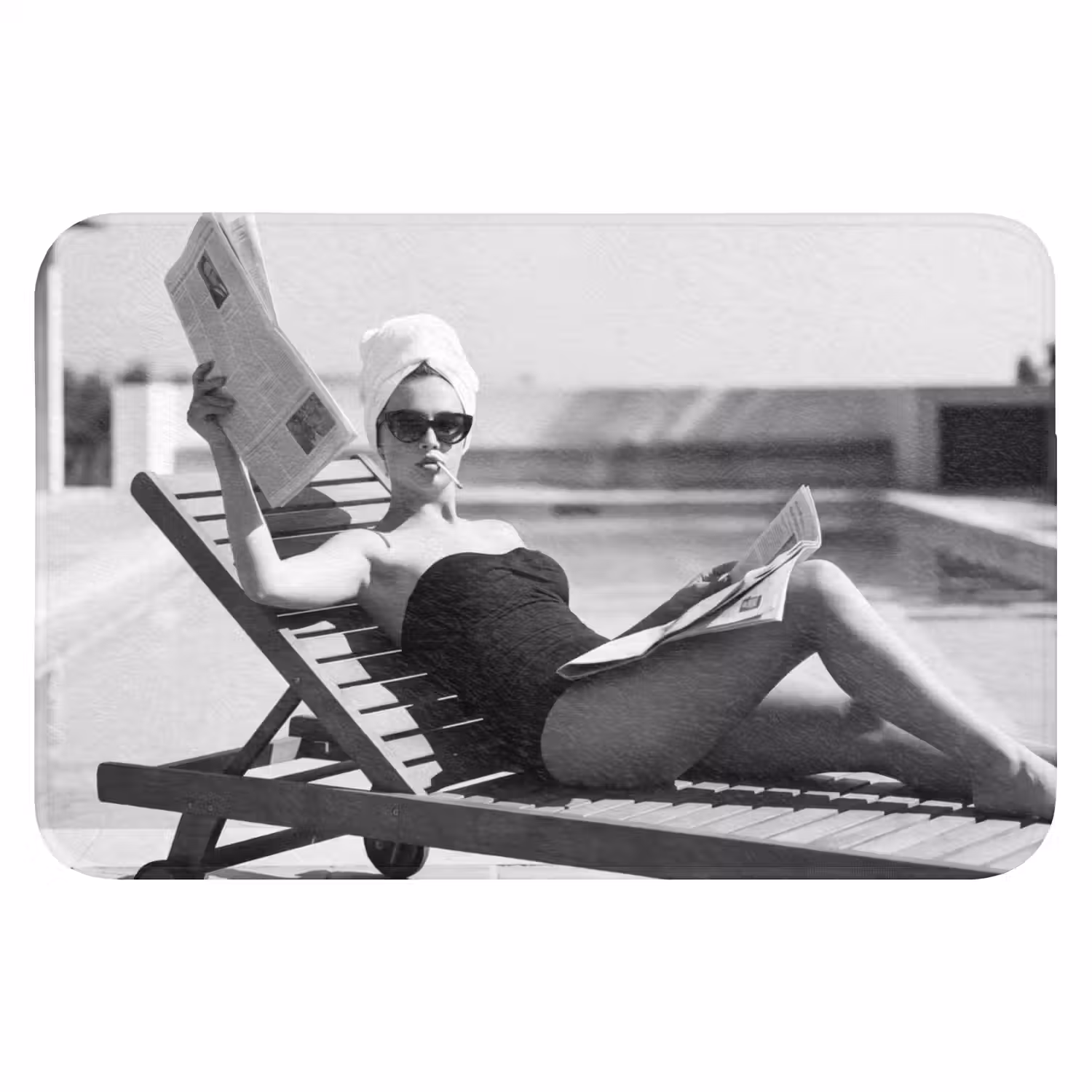 Glamour - Modern - Zwart - Wit Badmat klein -3d