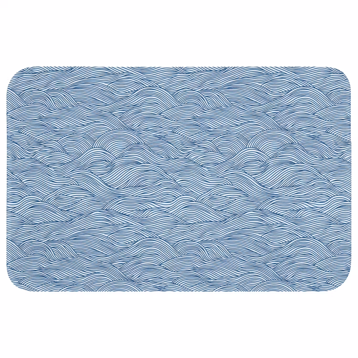 Golven - Ritmisch - Blauw Badmat klein 997 -3d