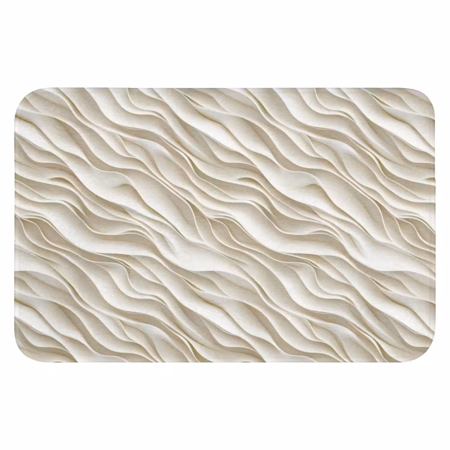 Golven - Wit - Minimalistisch Badmat klein 997 -3d