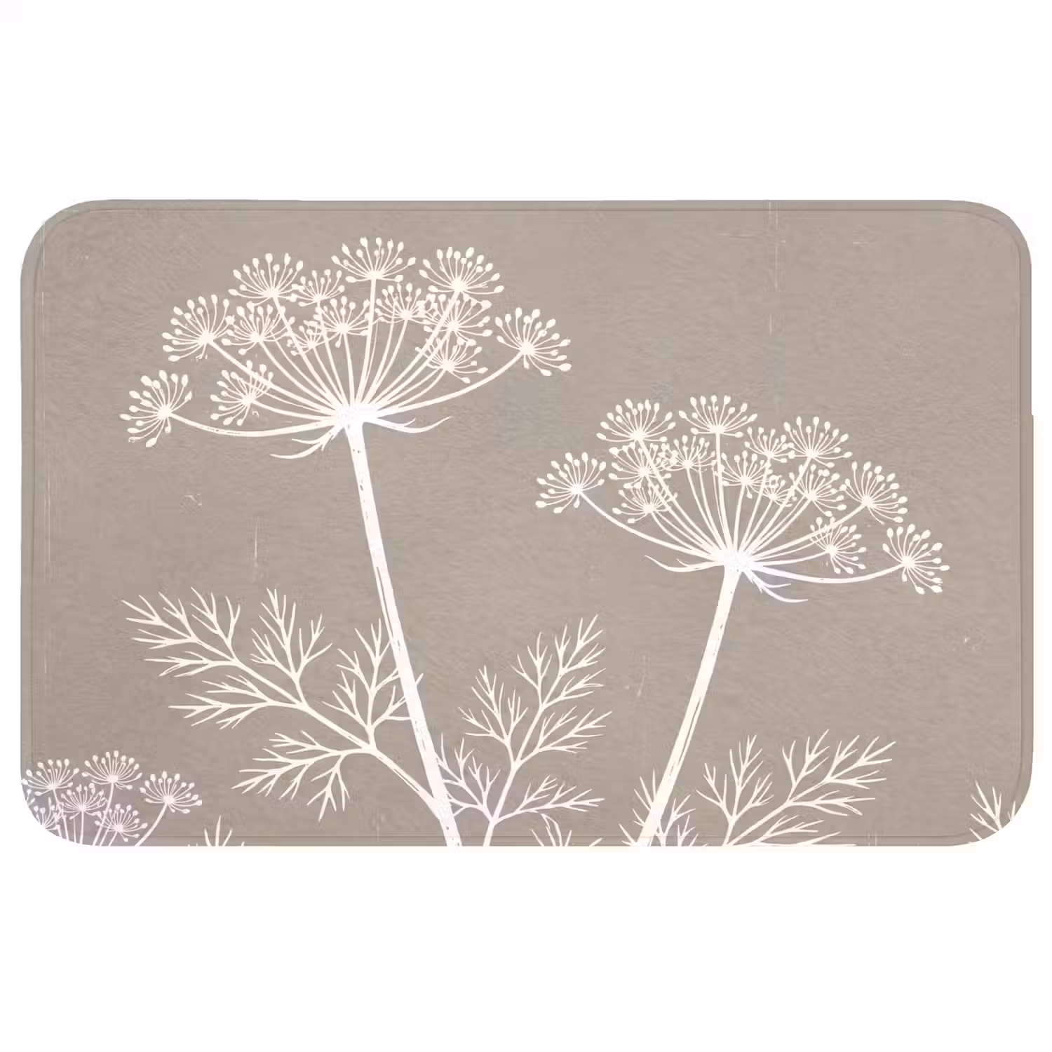 Grafisch - Fluitenkruid - Taupe Badmat klein -3d