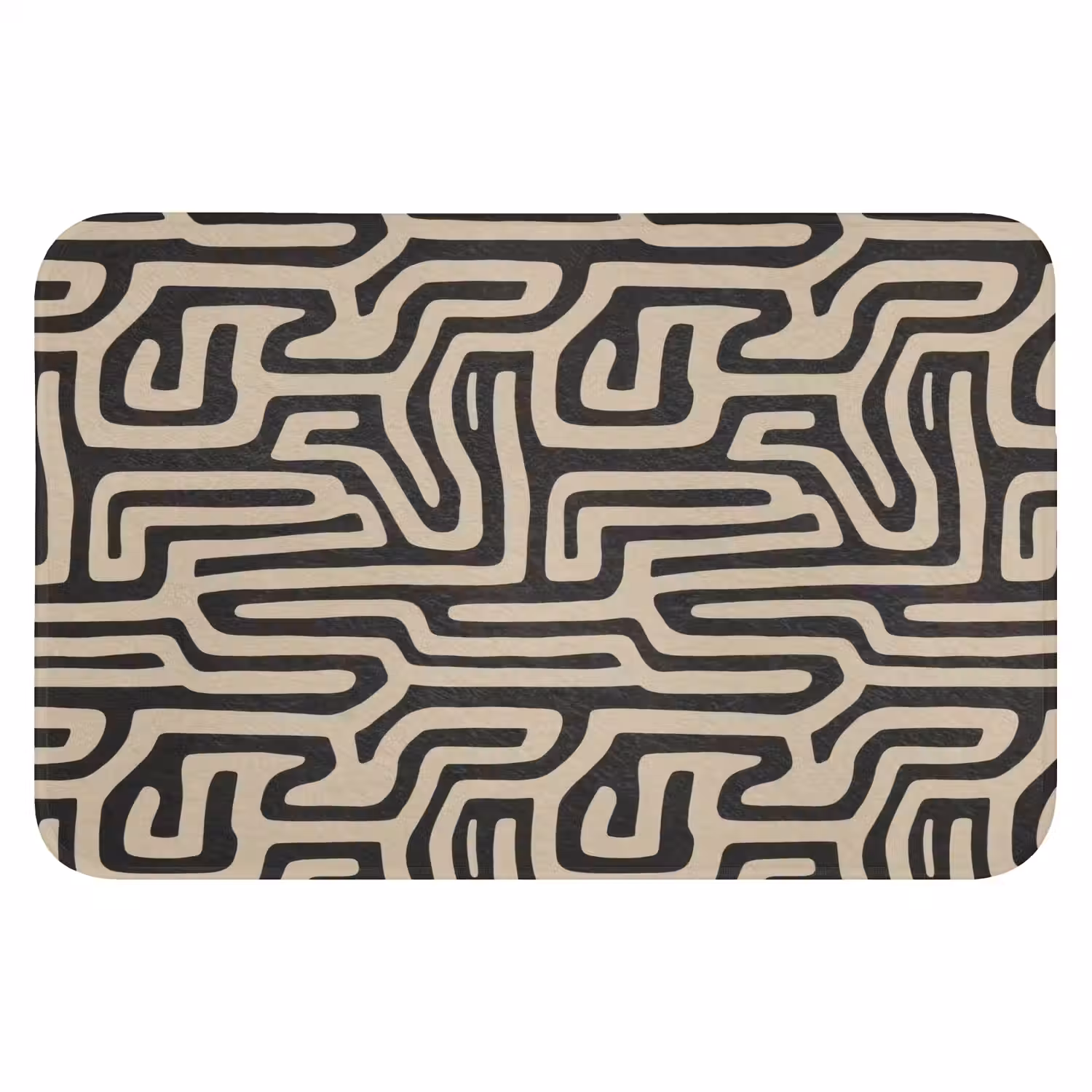 Grafisch - Lijnen - Zwart Badmat klein 997 -3d