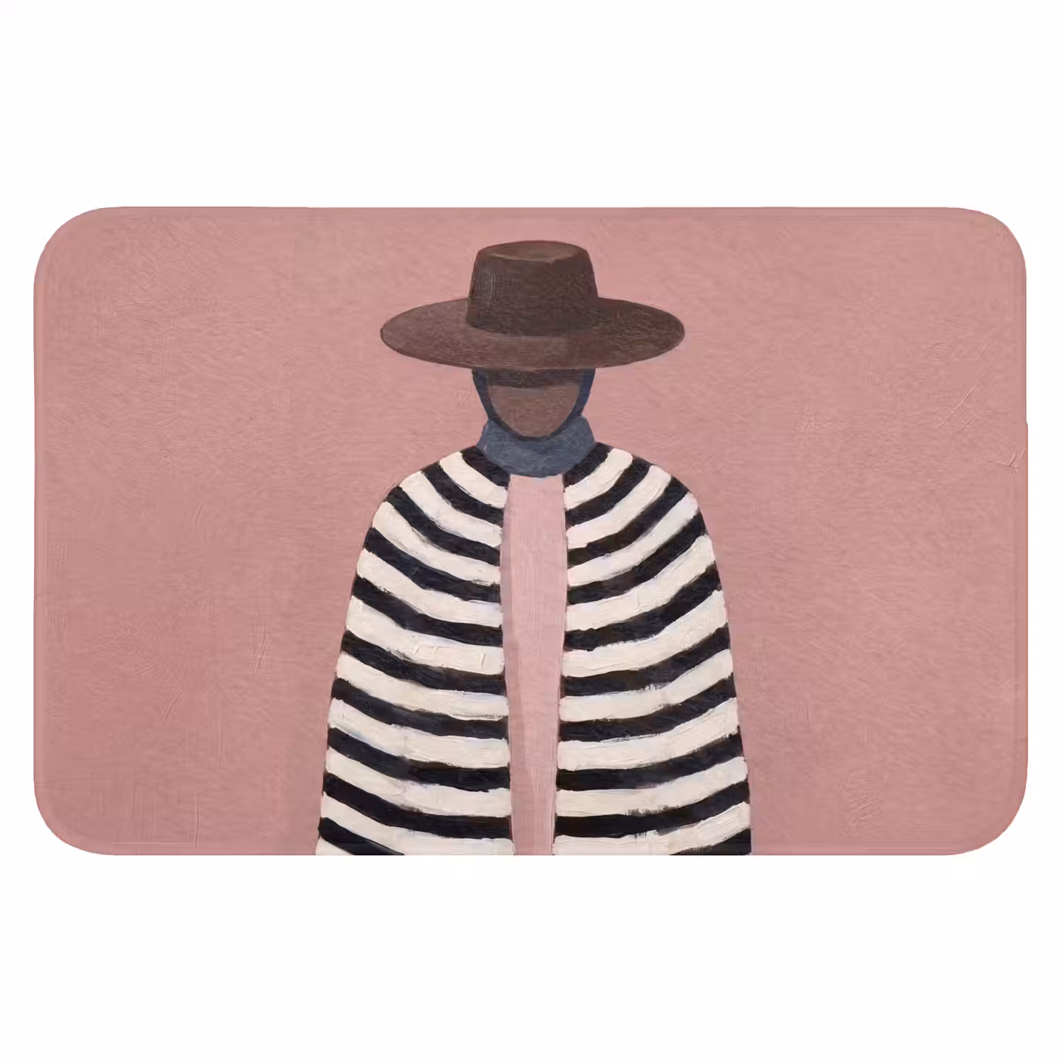 Grafisch - Vrouw - Roze Badmat klein -3d