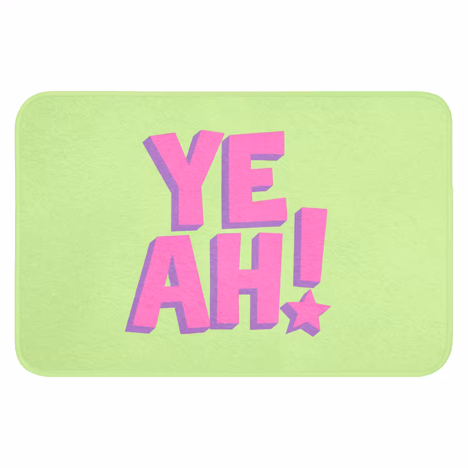 Groen - Neon - Quote Badmat klein -3d