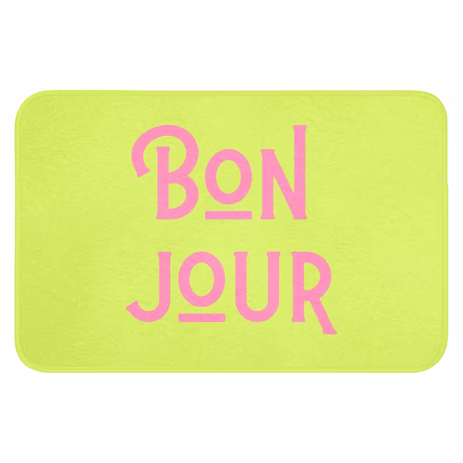Groen - Roze bonjour - art-deco Badmat klein -3d