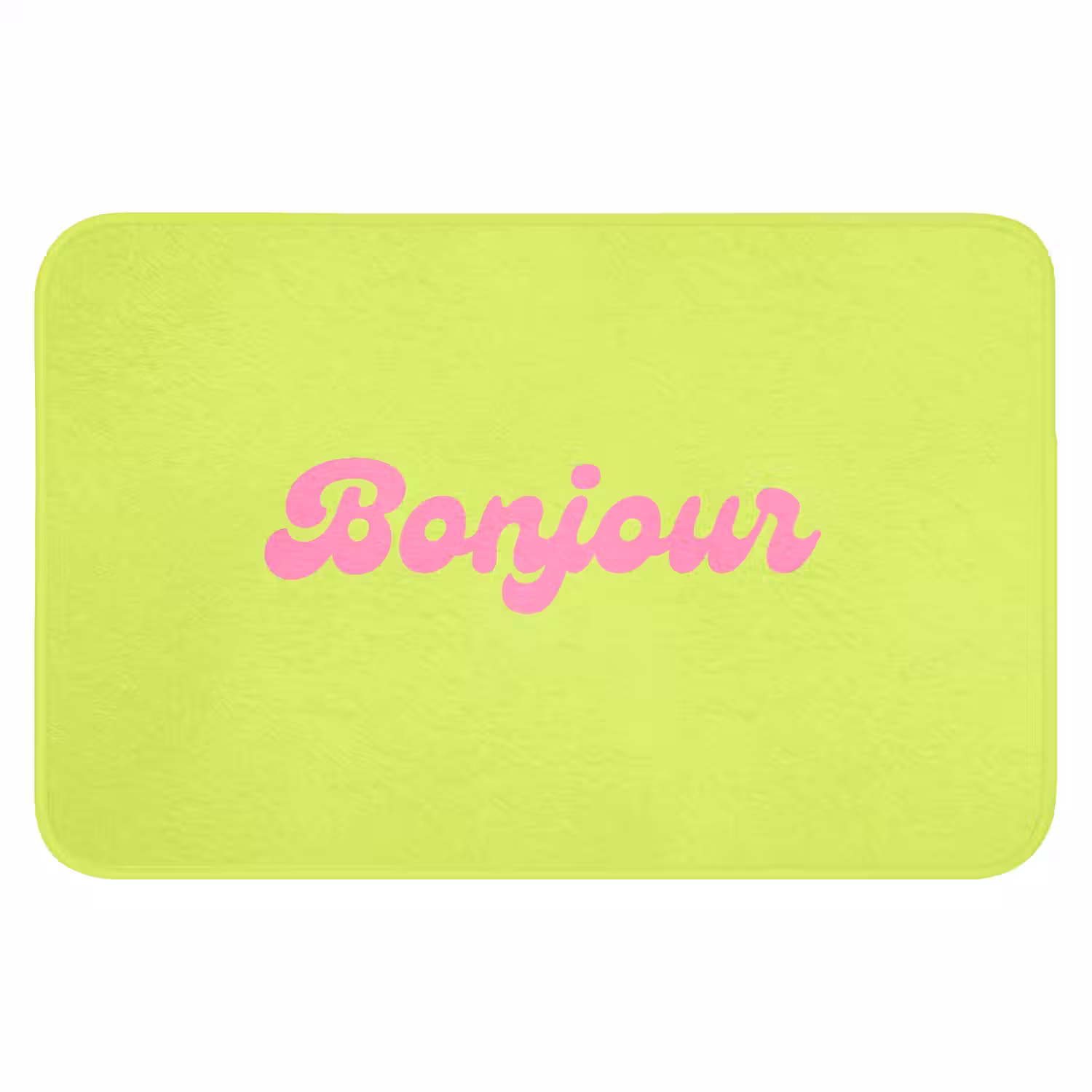 Groen - Roze bonjour - Retro Badmat klein -3d