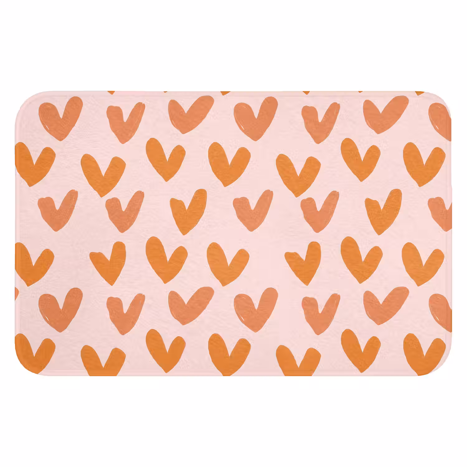 Hartjes - Getekend - Oranje Badmat klein 997 -3d