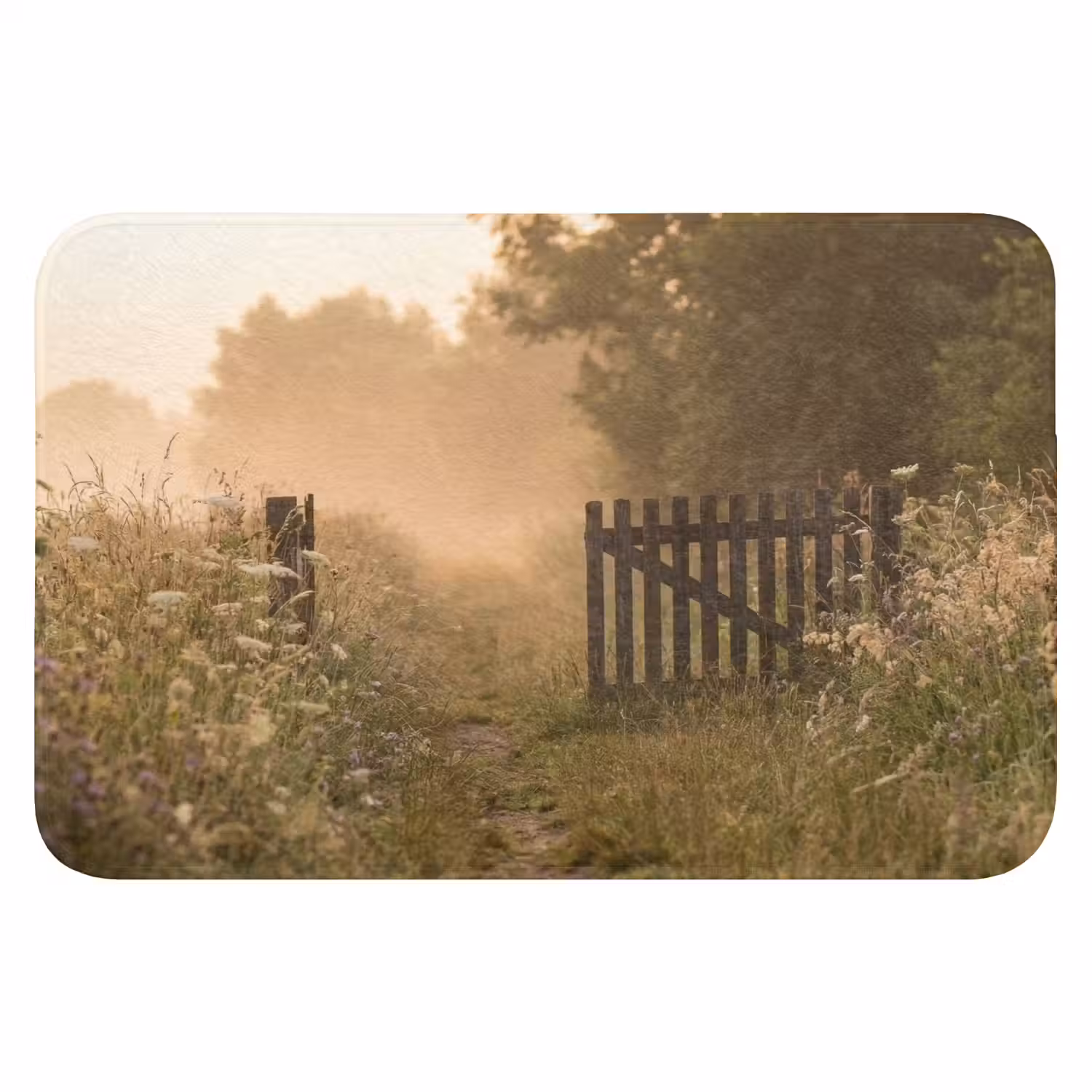Hek - Natuur - Mist - Veld Badmat klein -3d