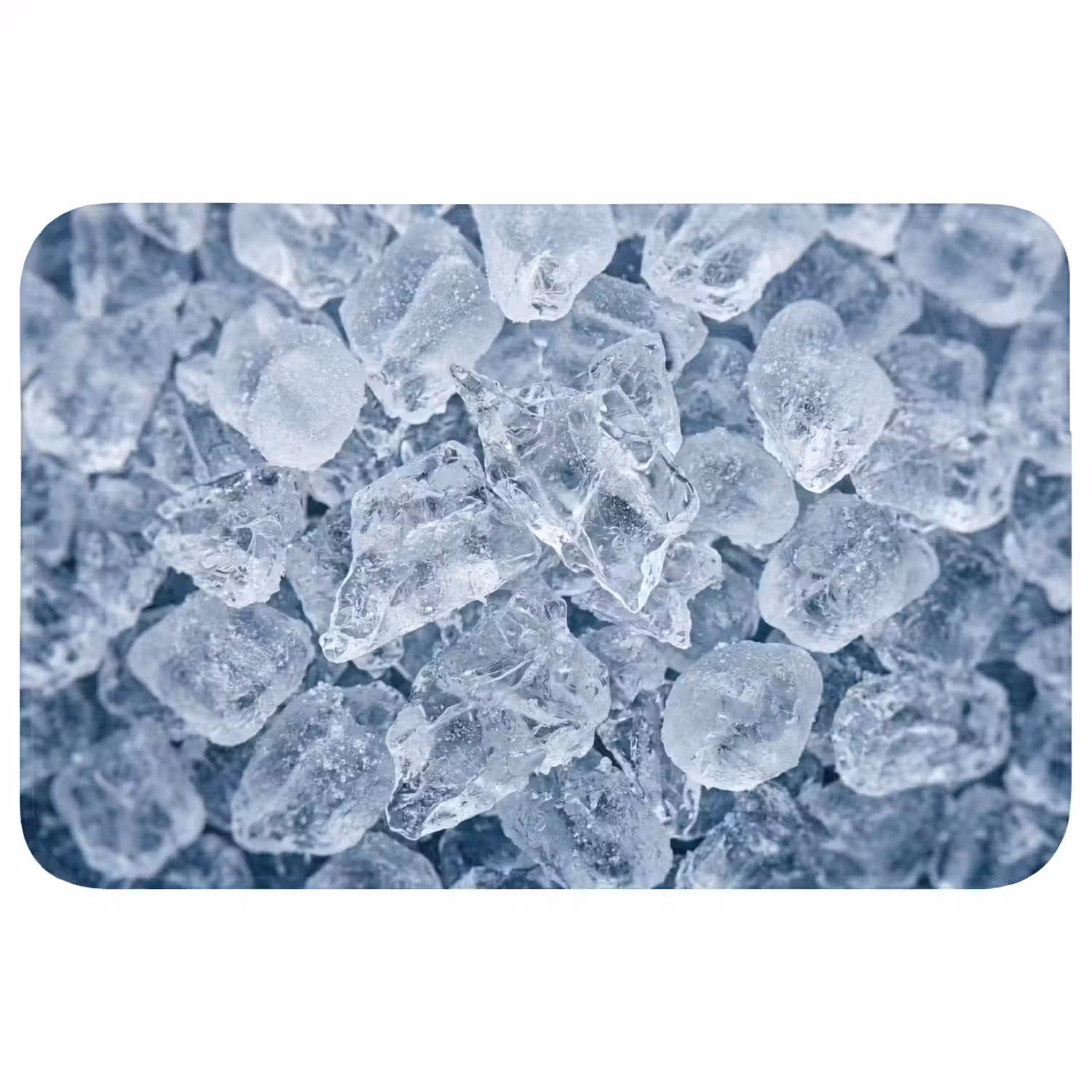 Ijsblokjes - Water - Blauw Badmat klein -3d