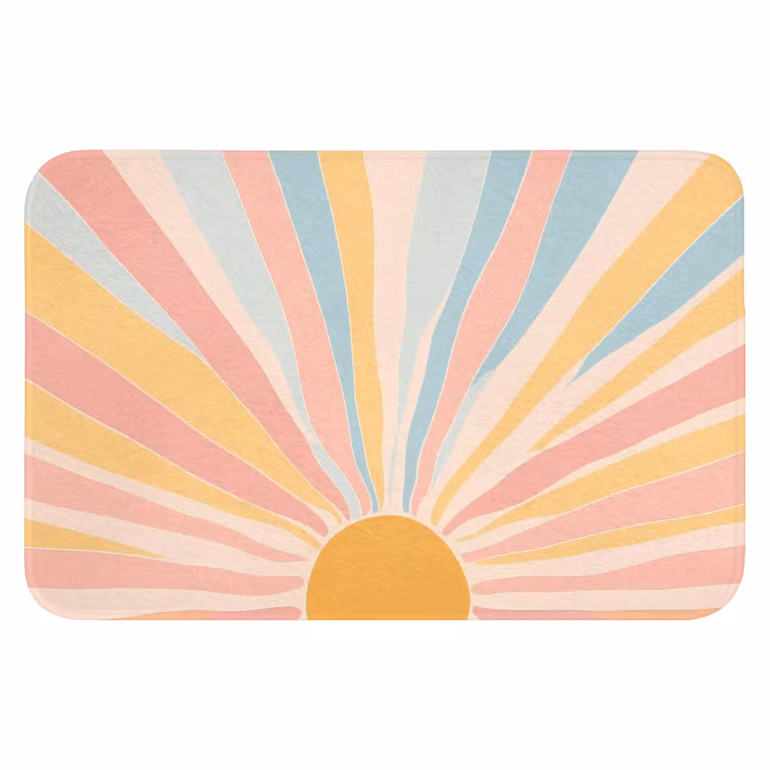 Illustratie - Zon - Pastelkleuren Badmat klein -3d