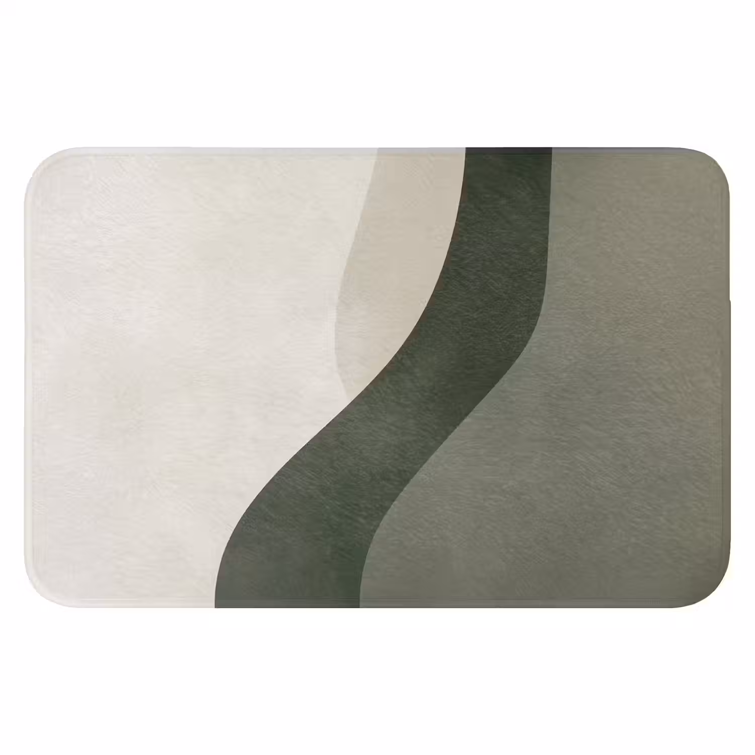 Japandi - Groen - Abstract - Modern Badmat klein -3d
