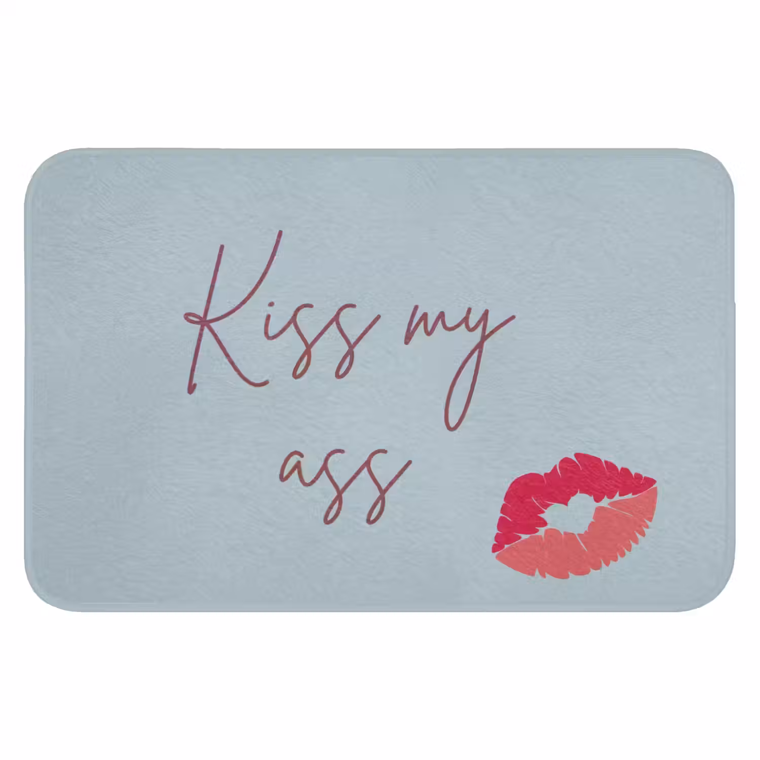Kiss my ass - Lip - Blauw Badmat klein -3d
