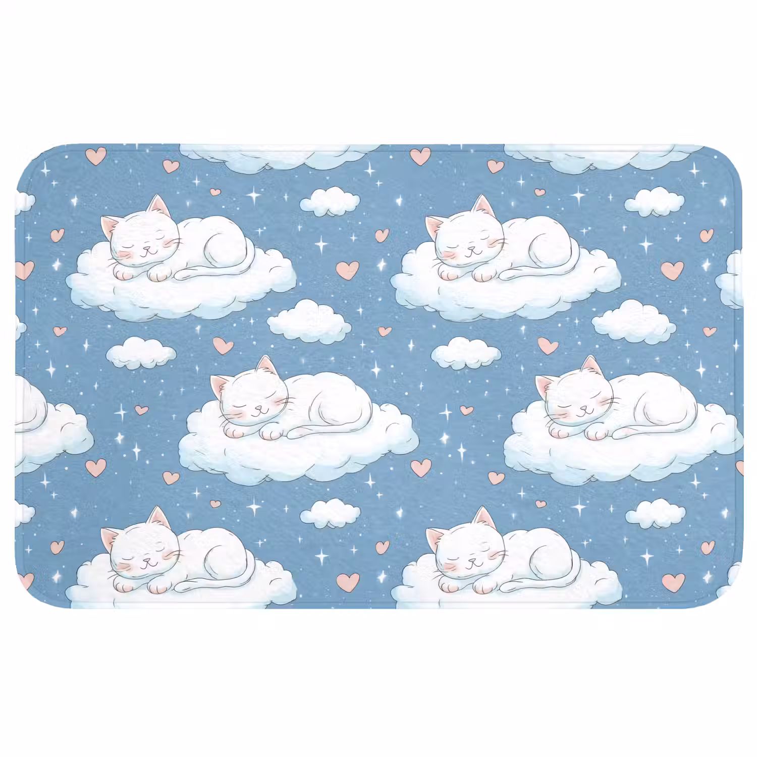 Kitten - Wolken - Blauw Badmat klein 997 -3d
