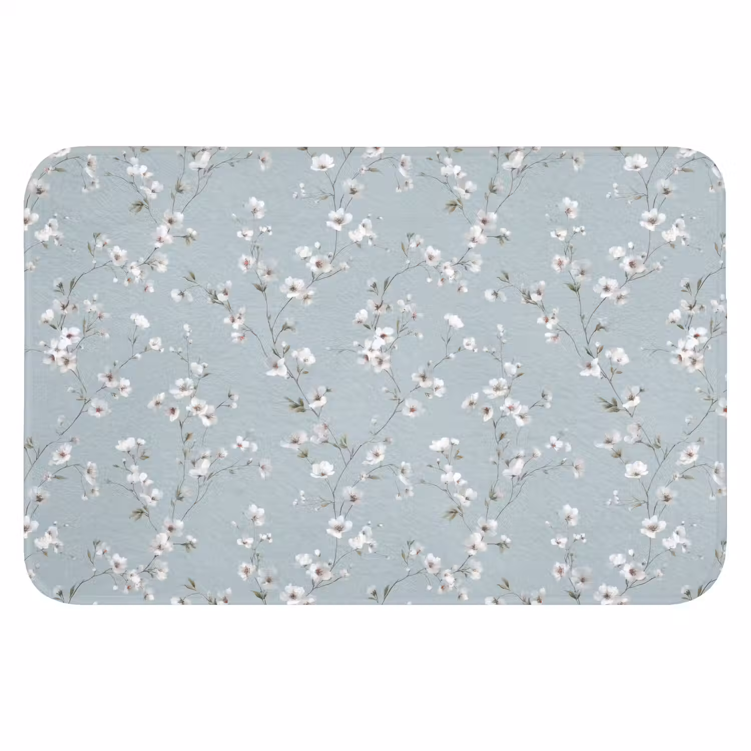 Klassiek - Bloemen - Blauw Badmat klein 997 -3d