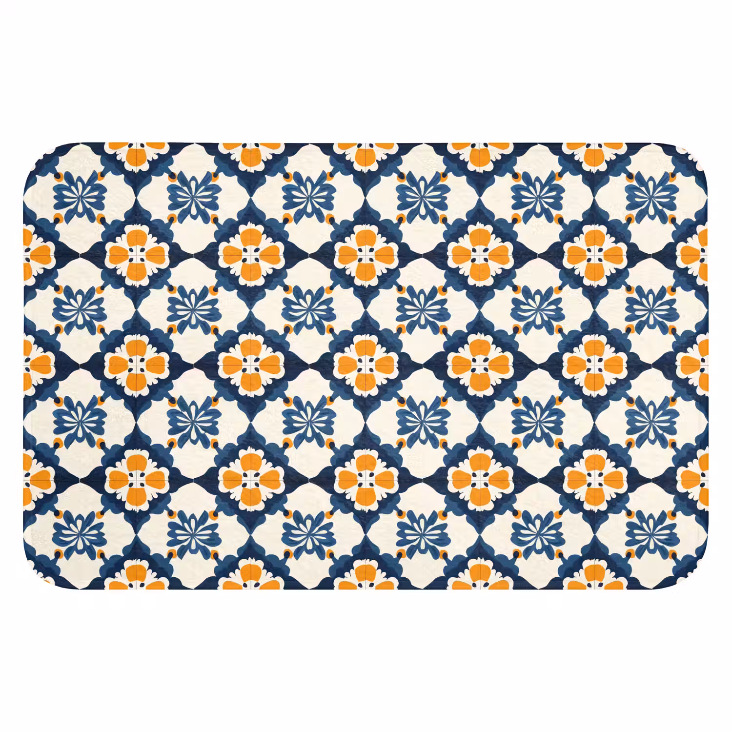 Klassiek - Geometrisch - Blauw Badmat klein 997 -3d