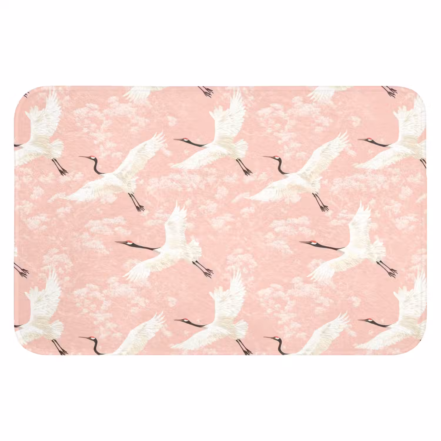 Kraanvogels - Bloesem - Roze Badmat klein 997 -3d