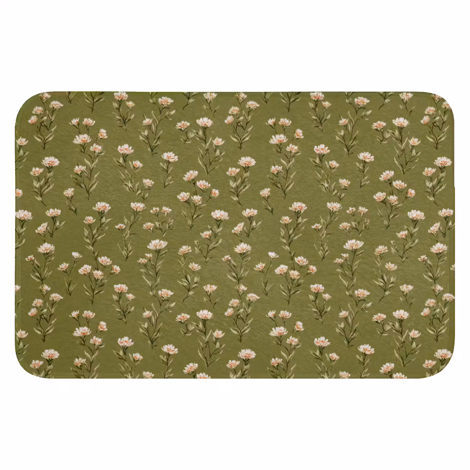 Landelijk - Bloemen - Groen Badmat klein 997 -3d
