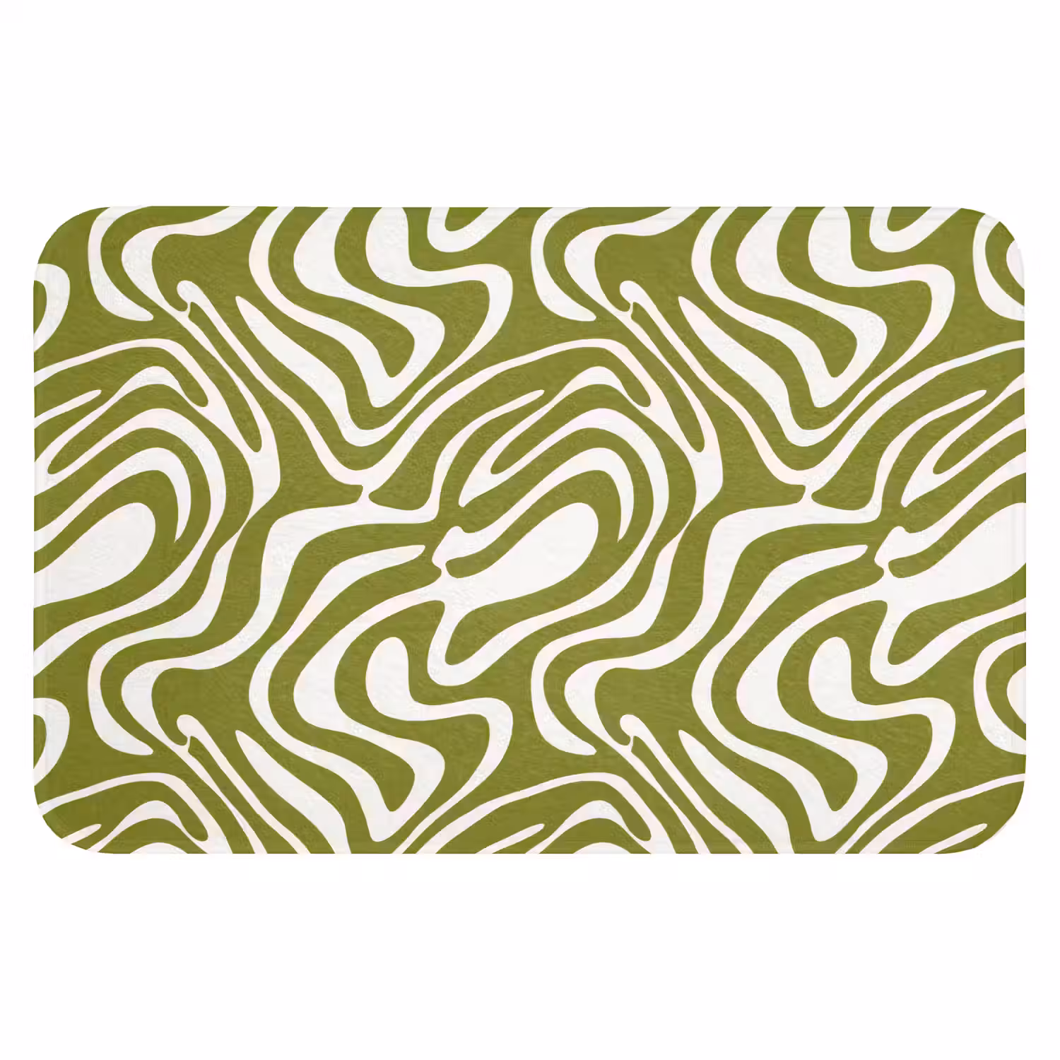 Lijnpatroon - Groen - Organisch Badmat klein 997 -3d