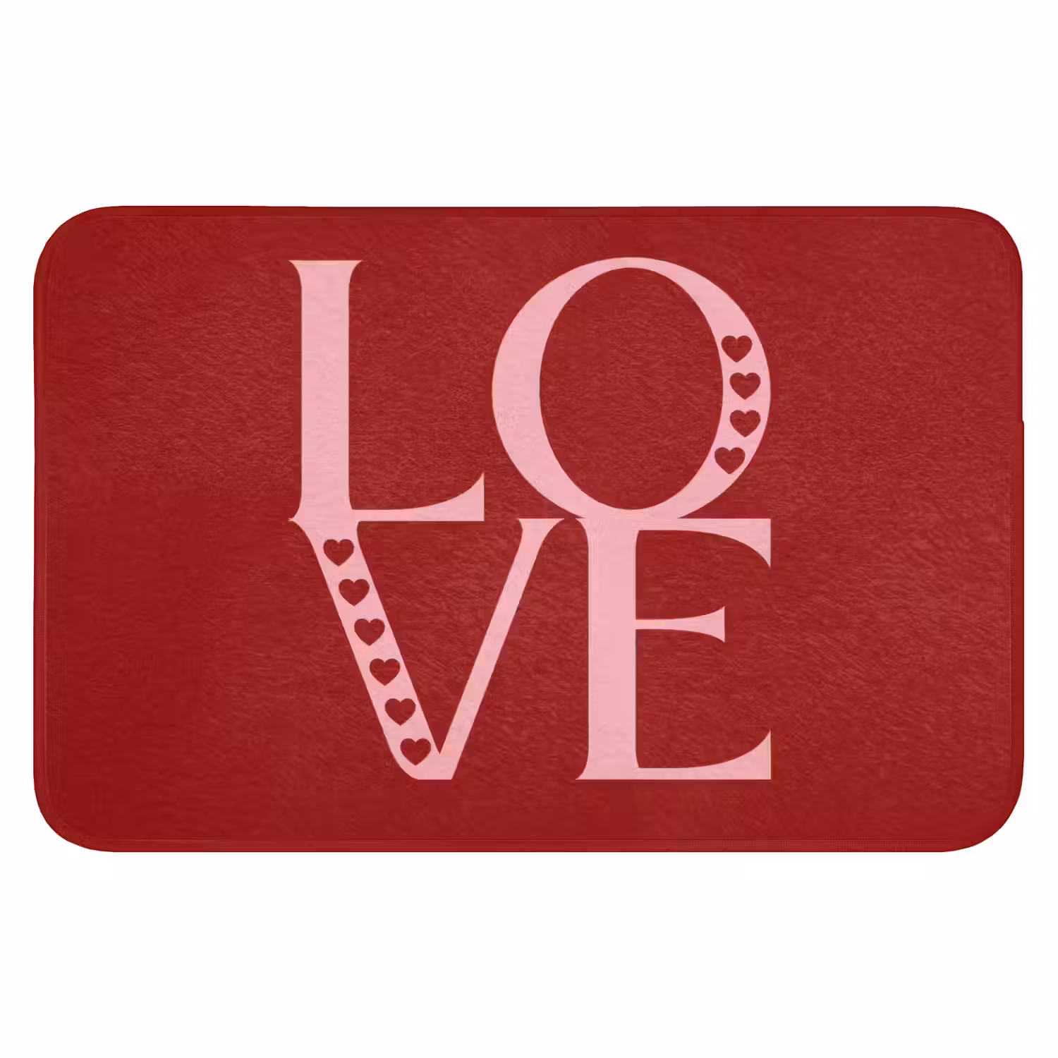 Love - Rood - Hatjes Badmat klein -3d
