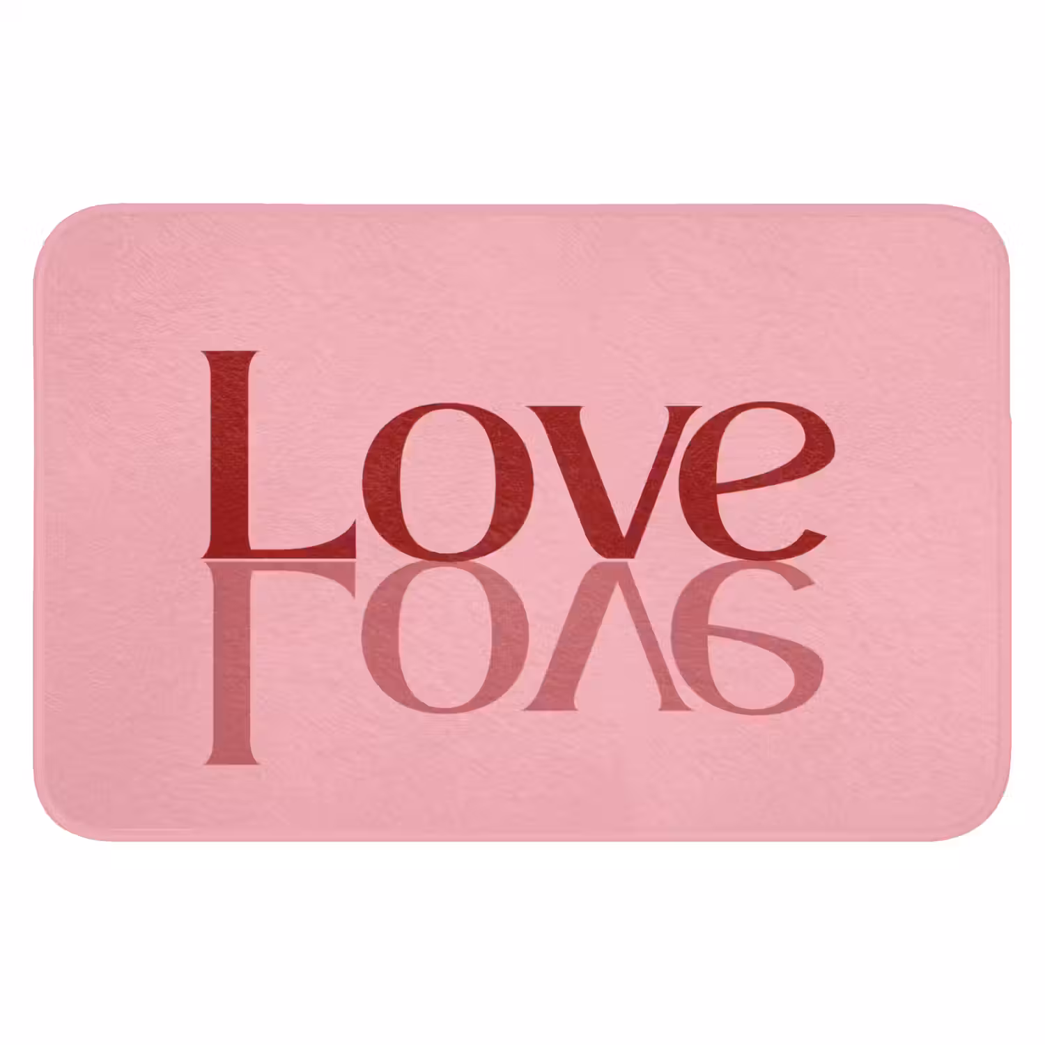 Love - Roze - Spiegeling Badmat klein -3d