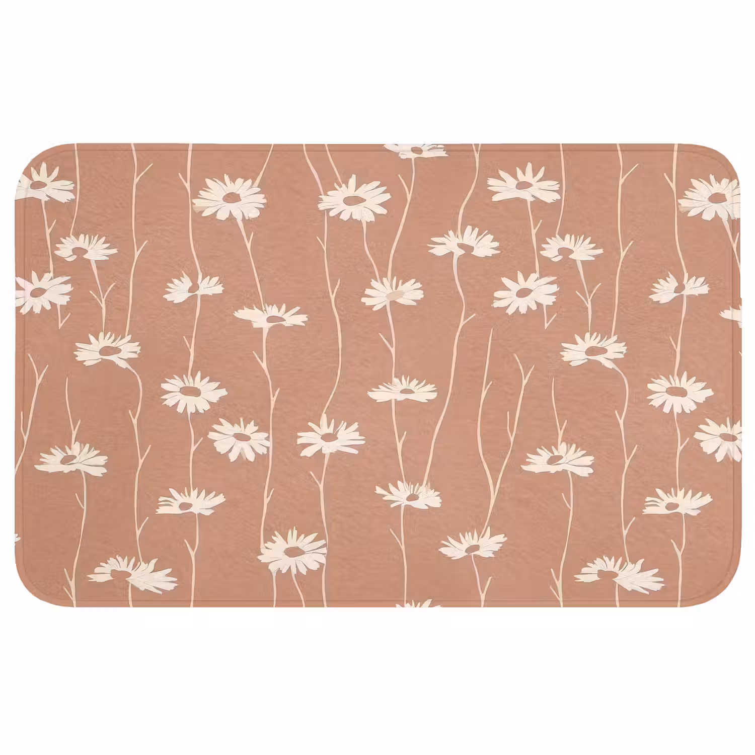 Madeliefjes - Subtiel - Terracotta Badmat klein 997 -3d