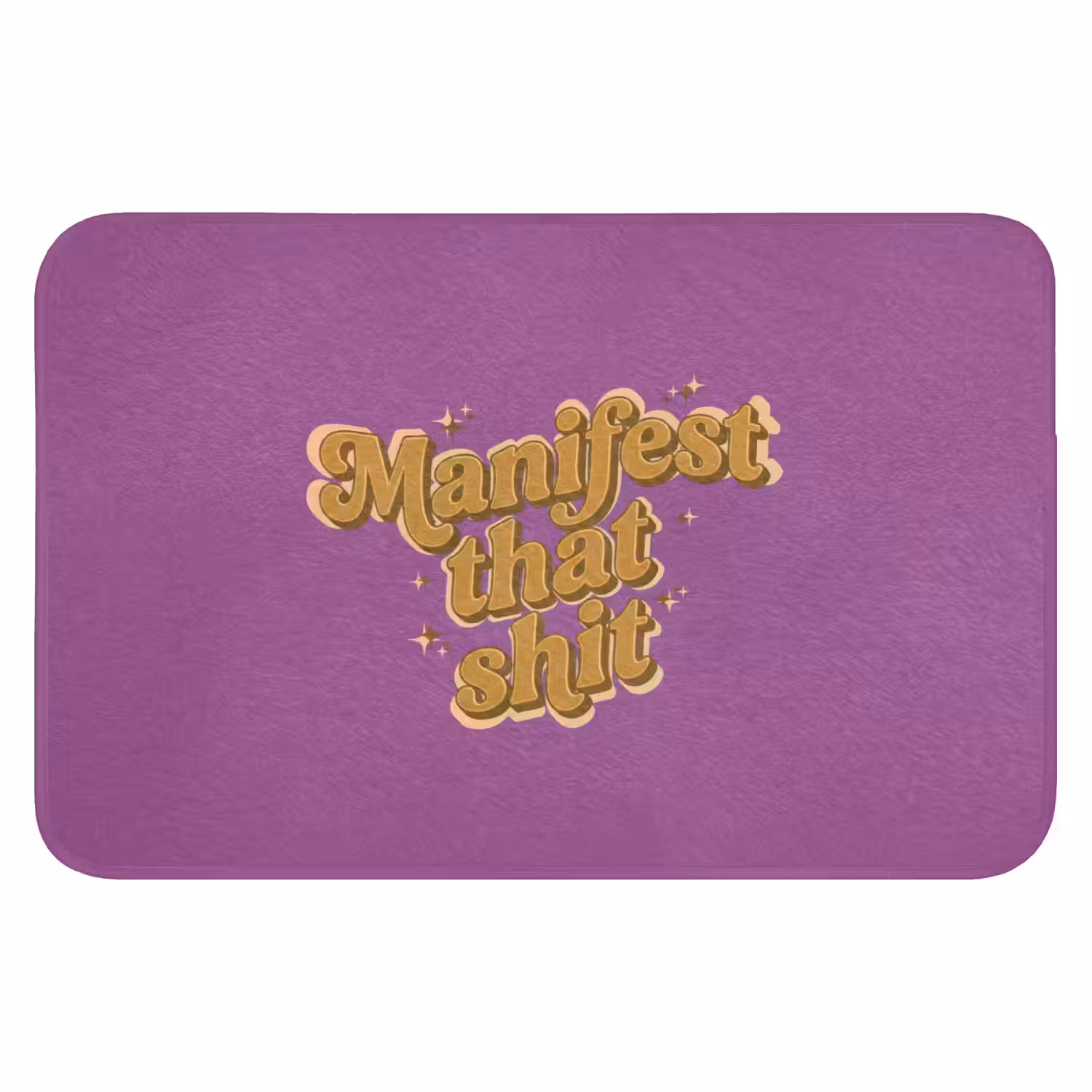Manifest that shit - Paars - Glitter Badmat klein -3d