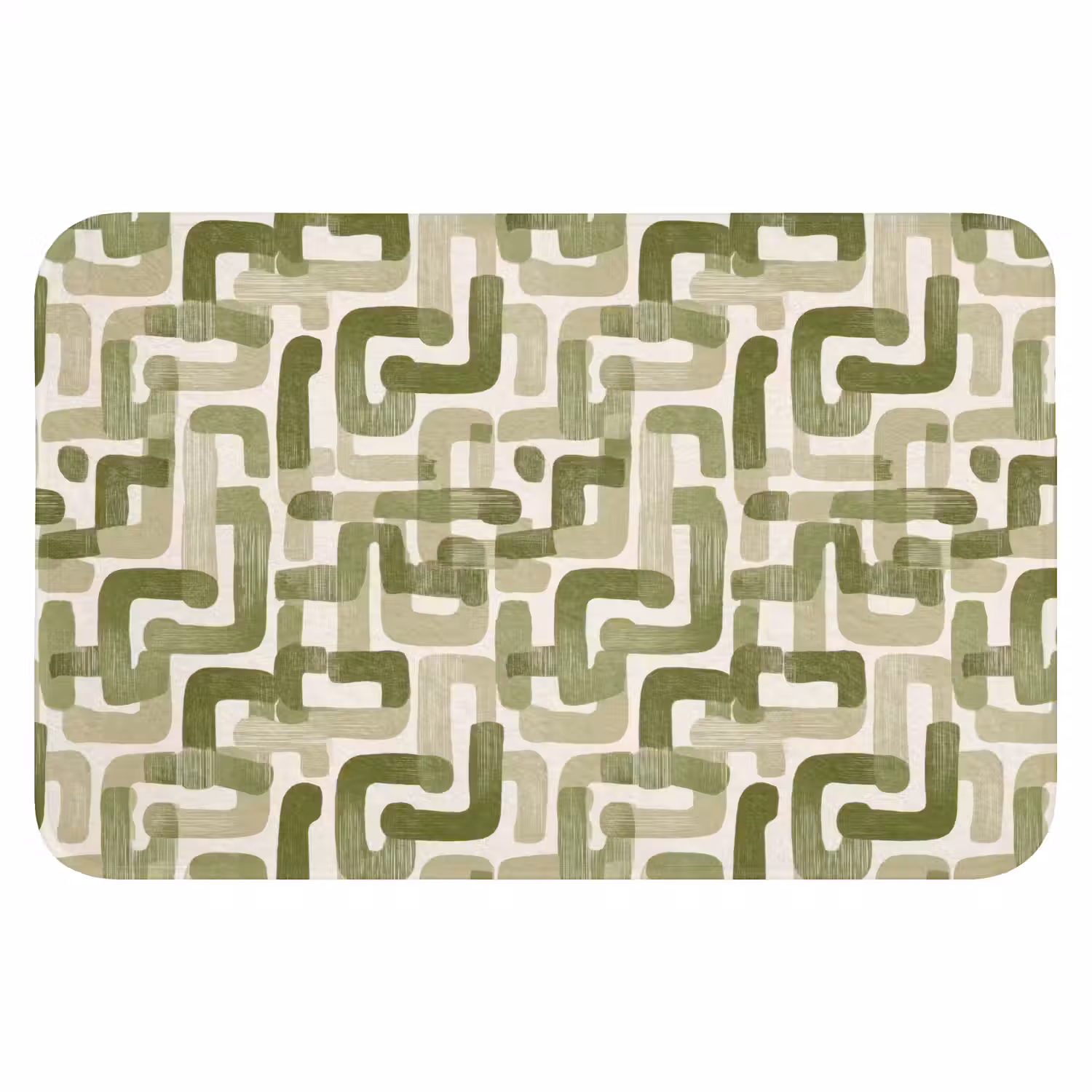 Modern - Grafisch - Groen Badmat klein 997 -3d