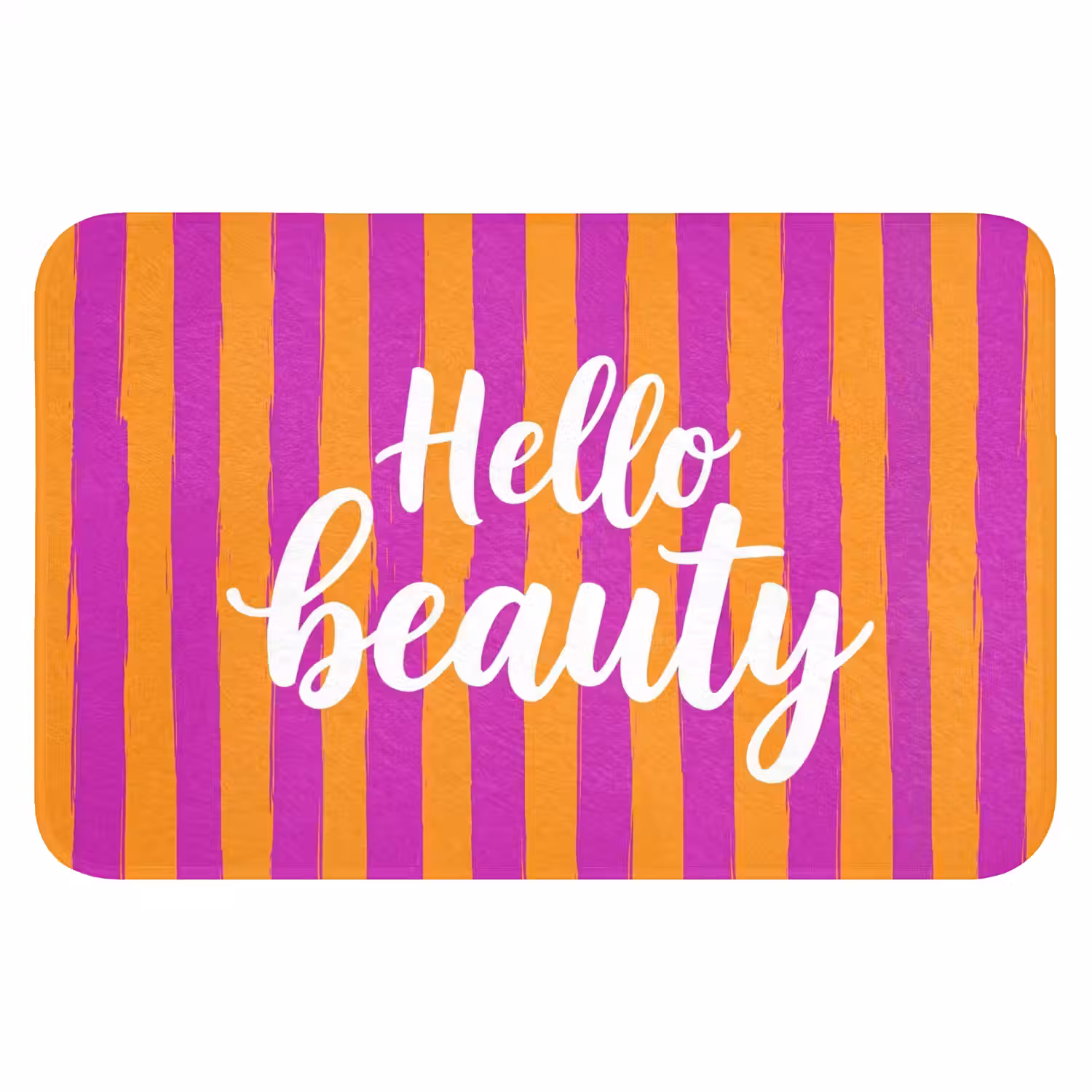 Modern - Hello - Oranje Badmat klein -3d