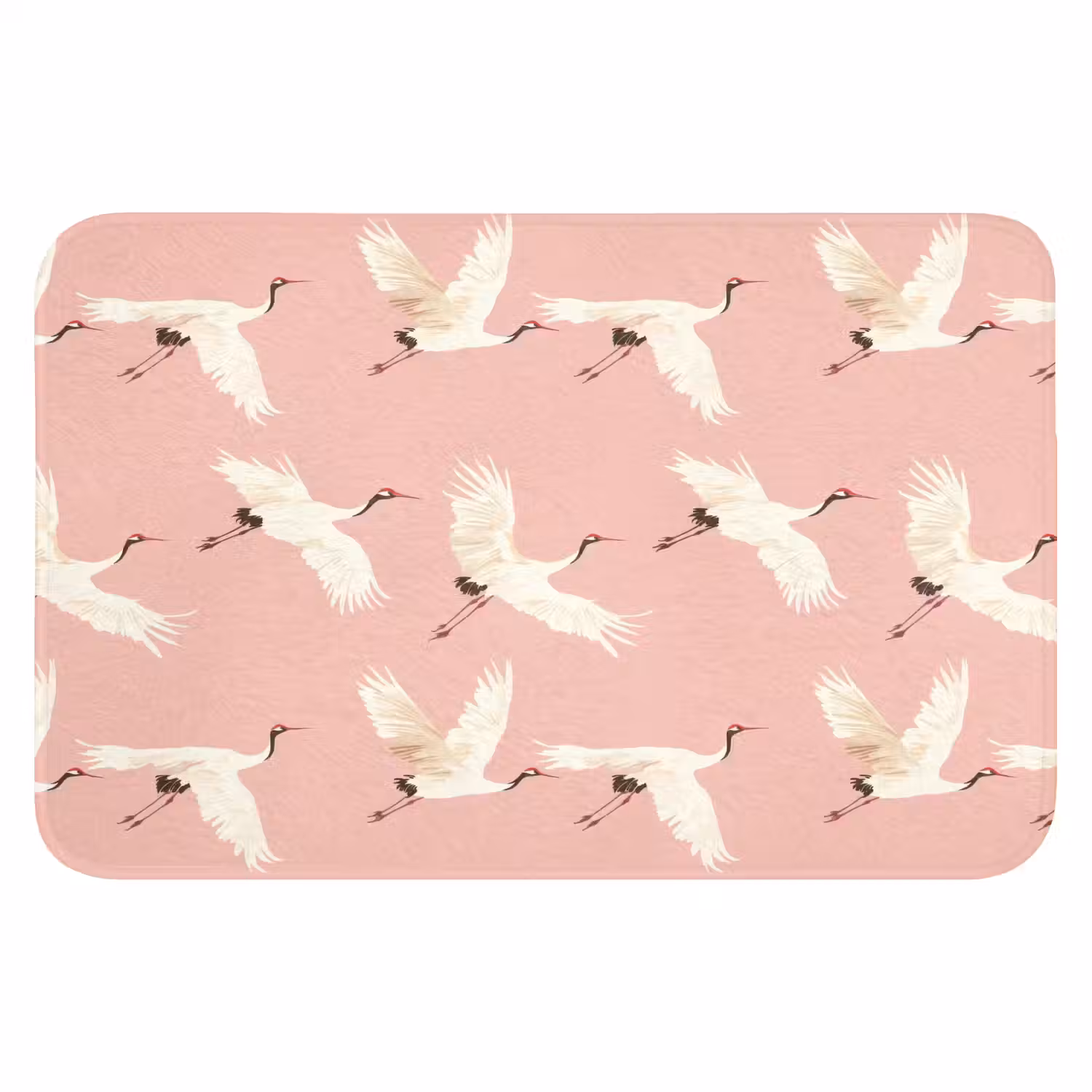 Modern - Kraanvogels - Roze Badmat klein 997 -3d