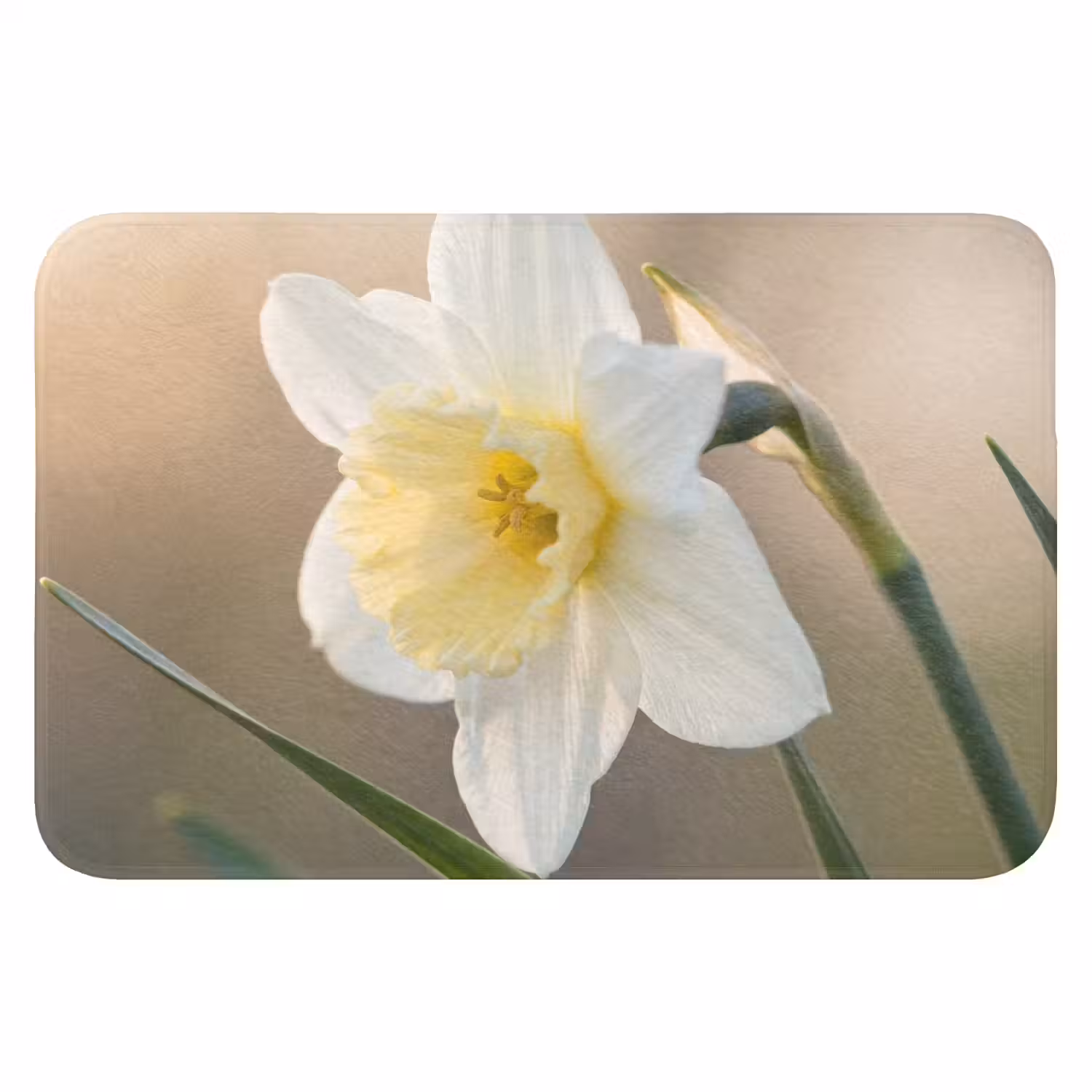 Narcis - Bloem - Minimalistisch Badmat klein -3d