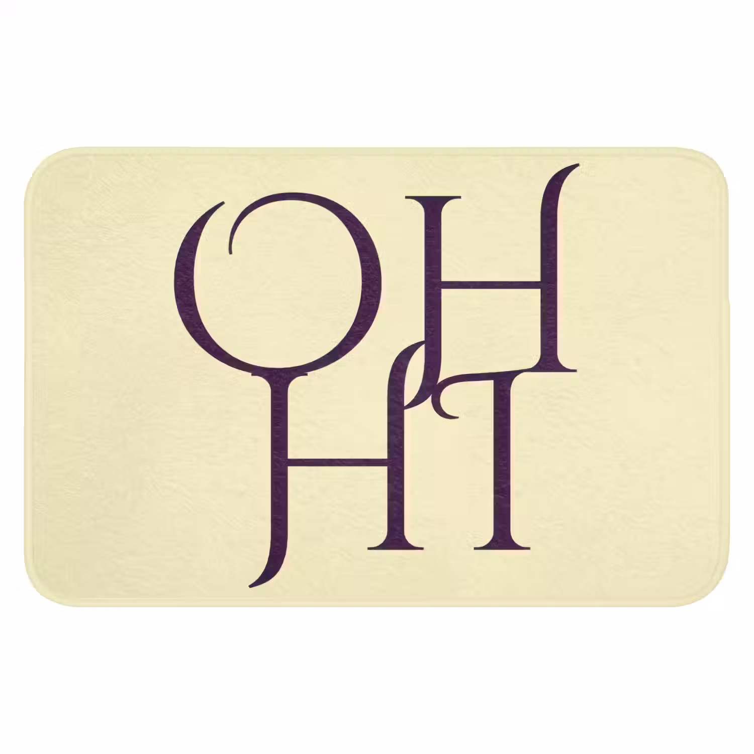 Oh hi - Geel - Monogram Badmat klein -3d
