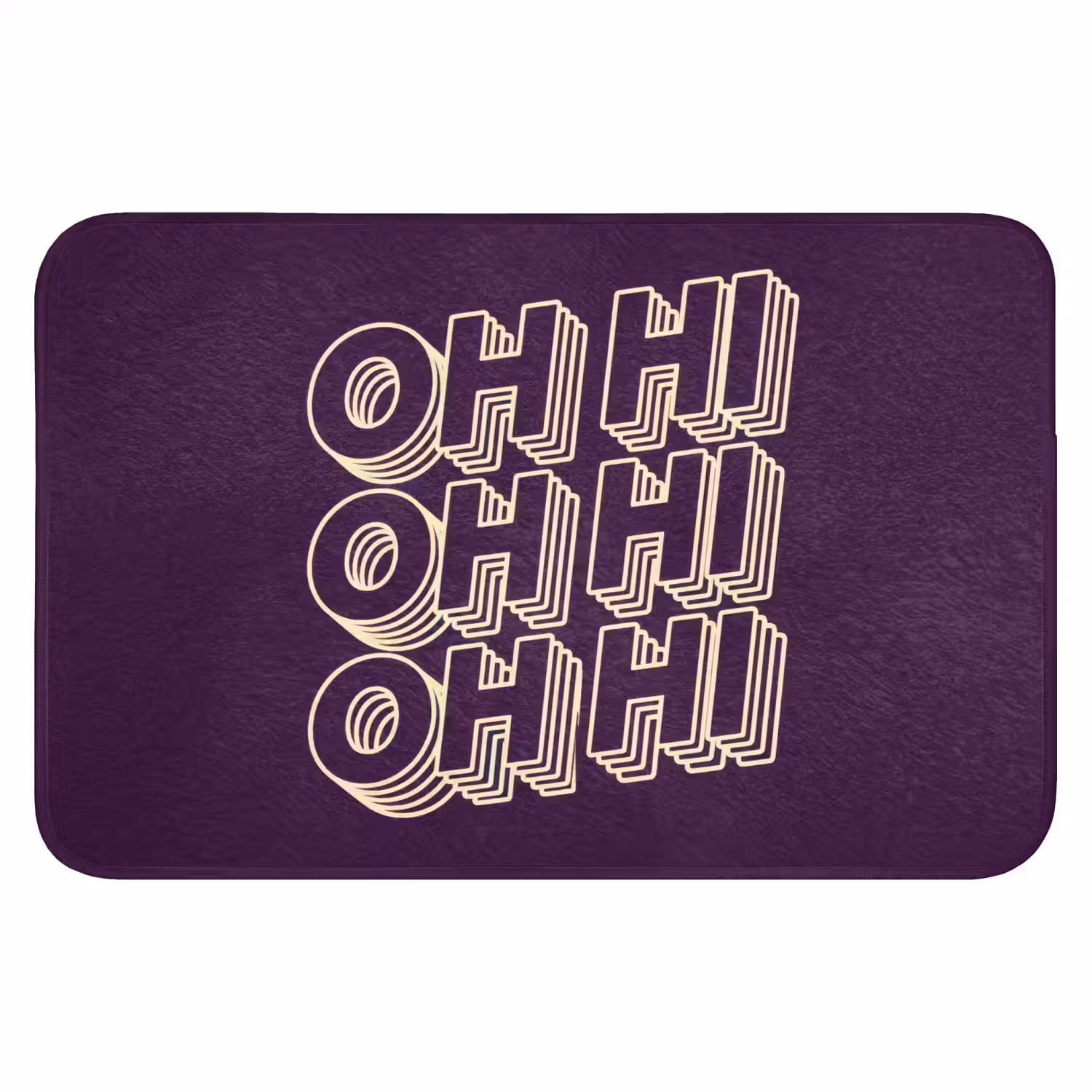 Oh hi - Paars - 3D Badmat klein -3d