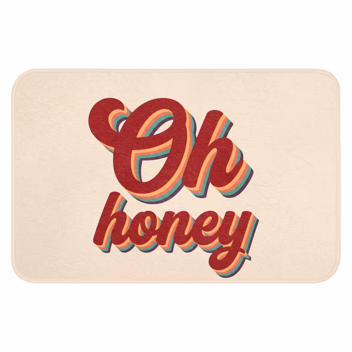 Oh honey - Rood - Schaduw Badmat klein -3d