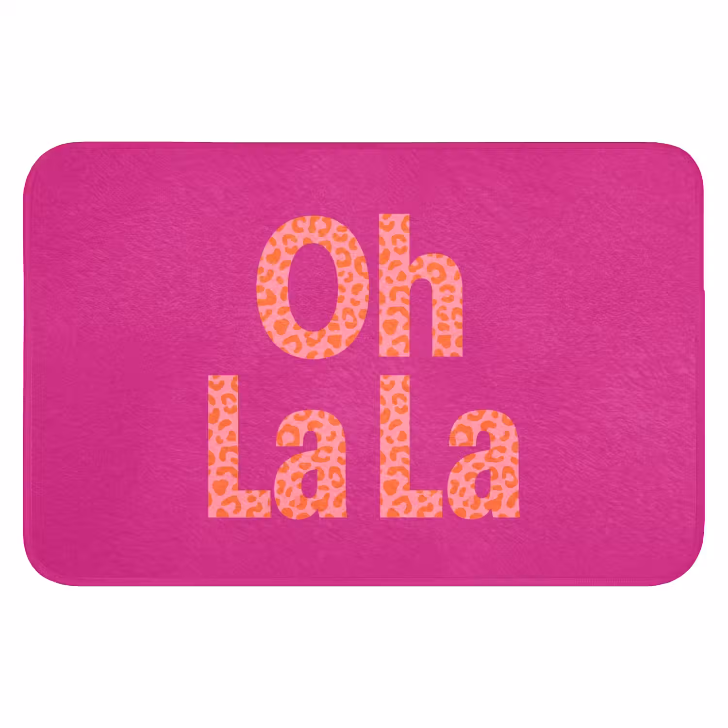 Oh la la - Luipaardprint - Roze Badmat klein -3d