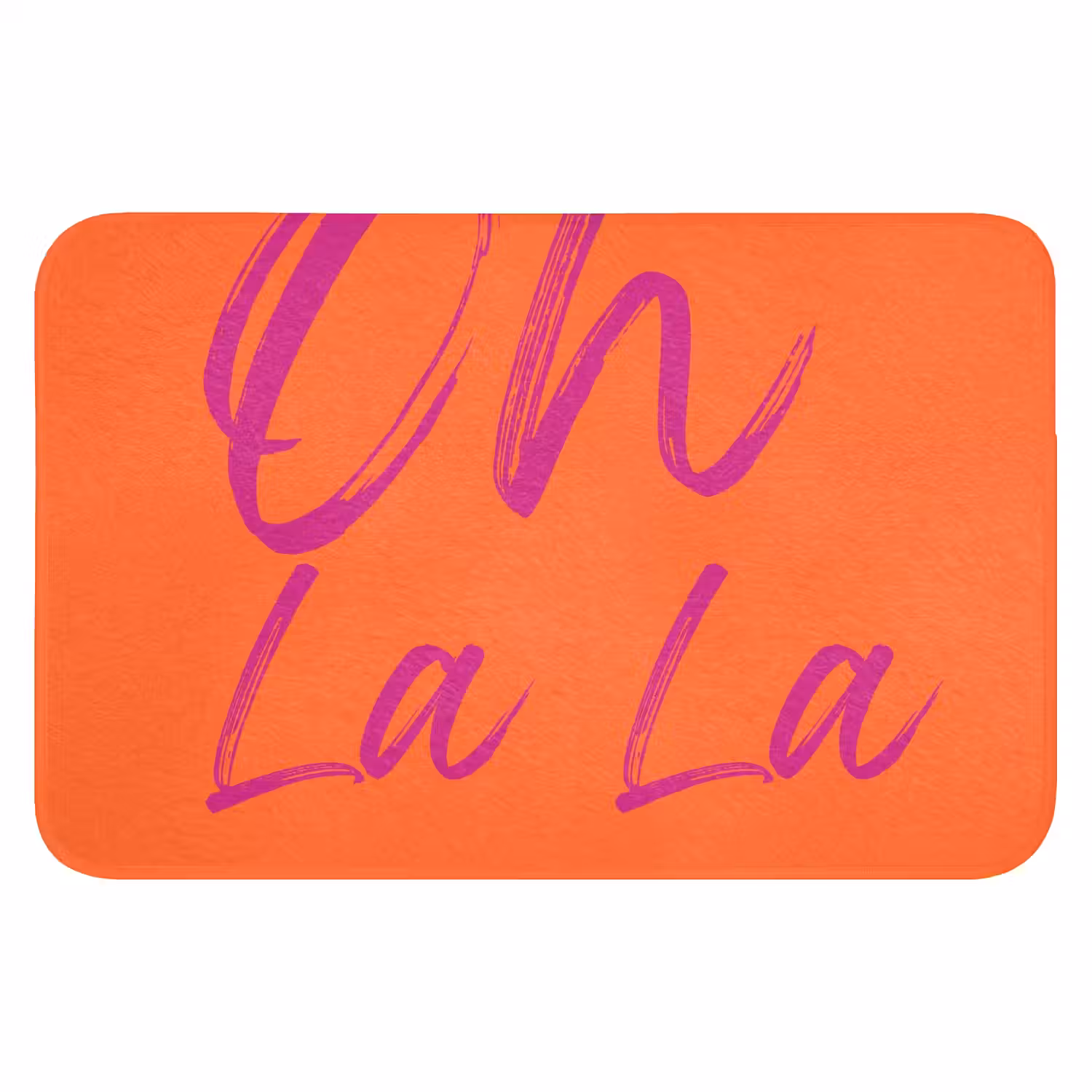 Oh la la - Oranje - Roze - Grafisch Badmat klein -3d
