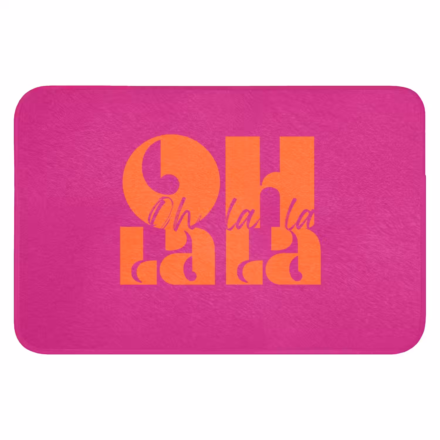 Oh la la - Roze - Oranje - Gestapelde letters Badmat klein -3d
