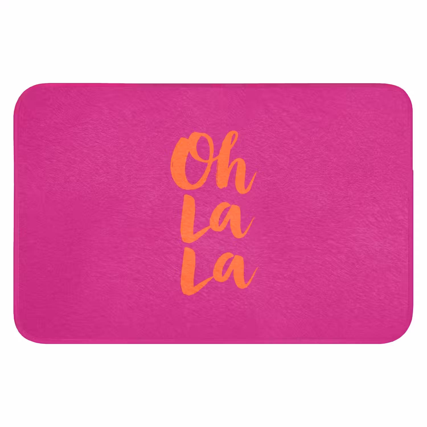 Oh la la - Roze - Oranje - Minimalistisch Badmat klein -3d