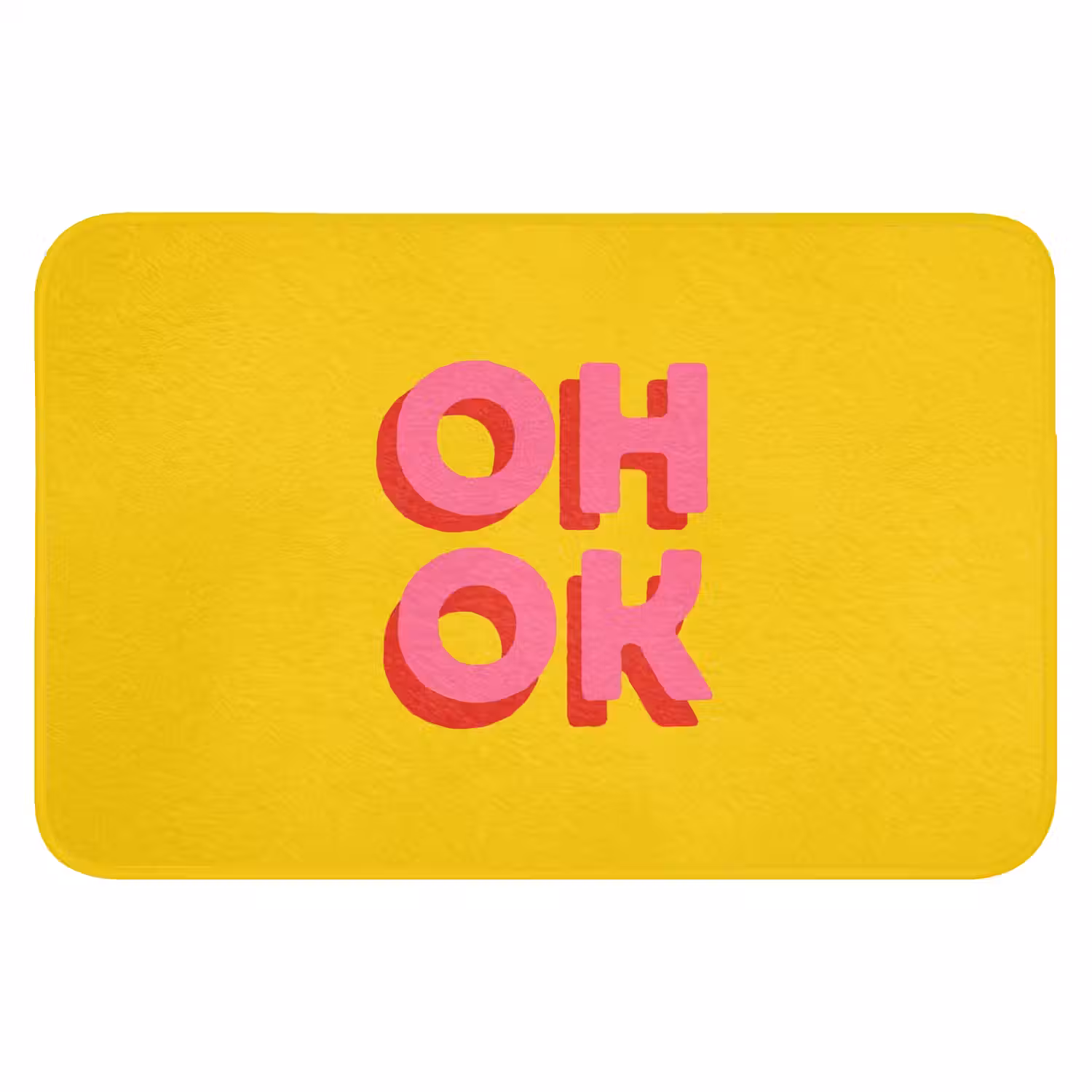 Oh ok - 3D - Geel - Roze Badmat klein -3d