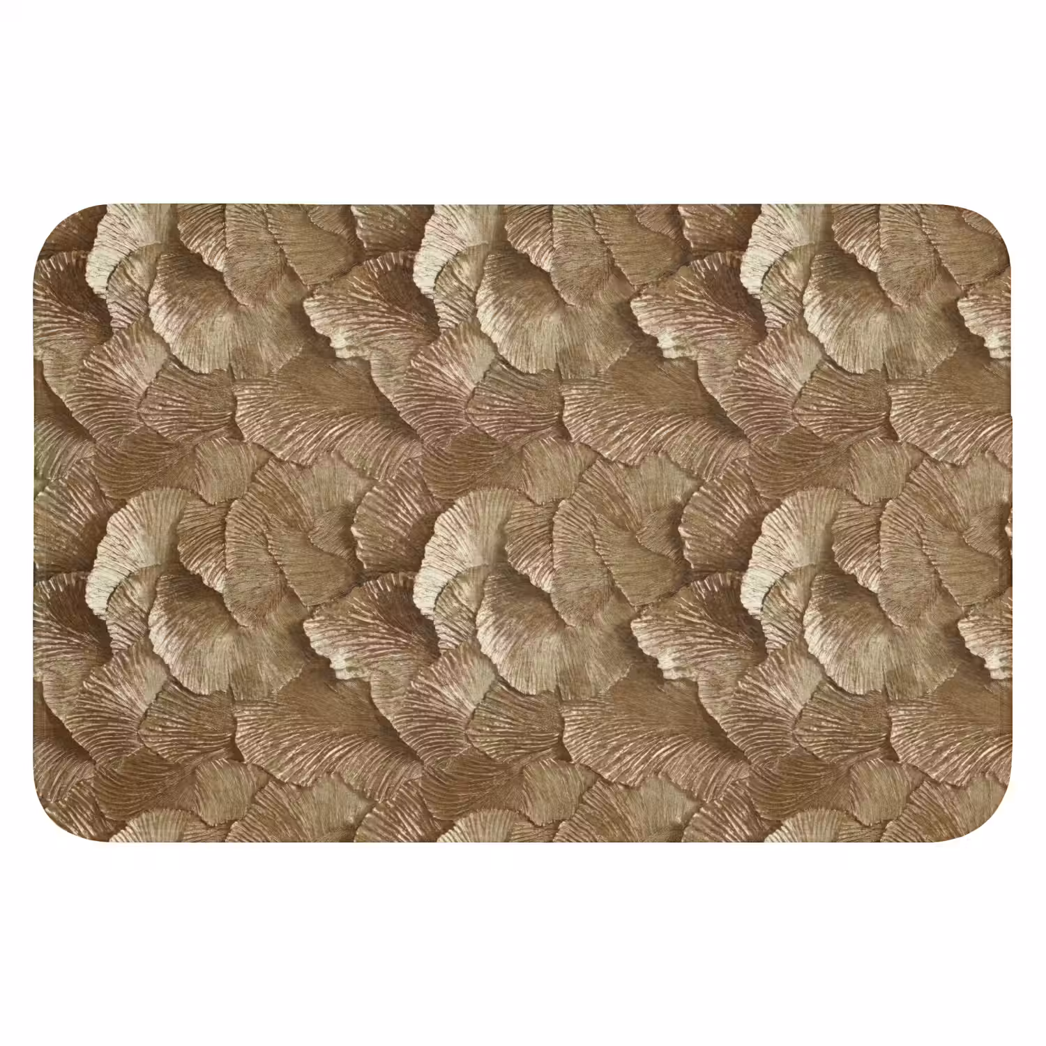 Organisch - Patroon - Bladeren - Goud Badmat klein 997 -3d