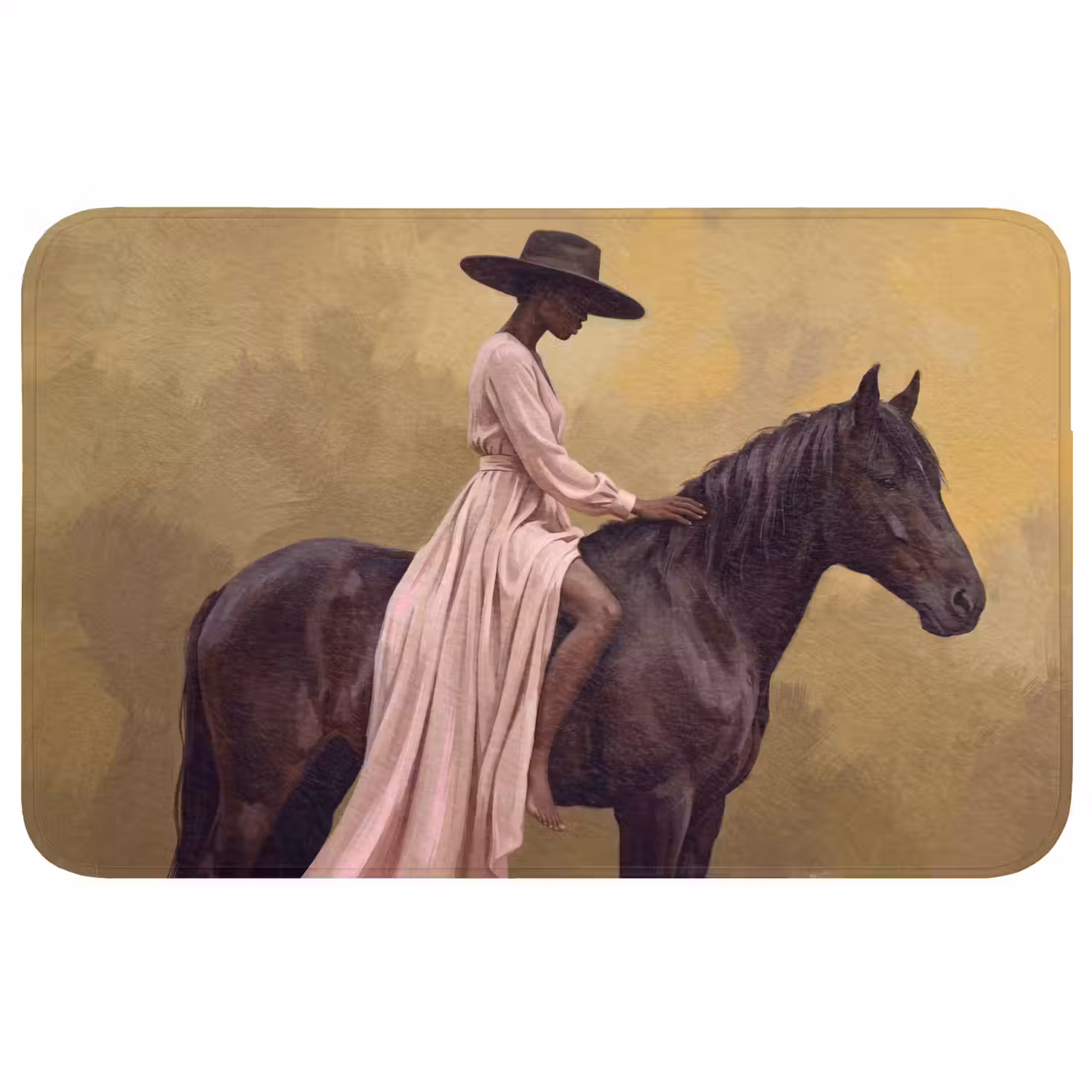 Paard - Klassiek - Oker Badmat klein -3d