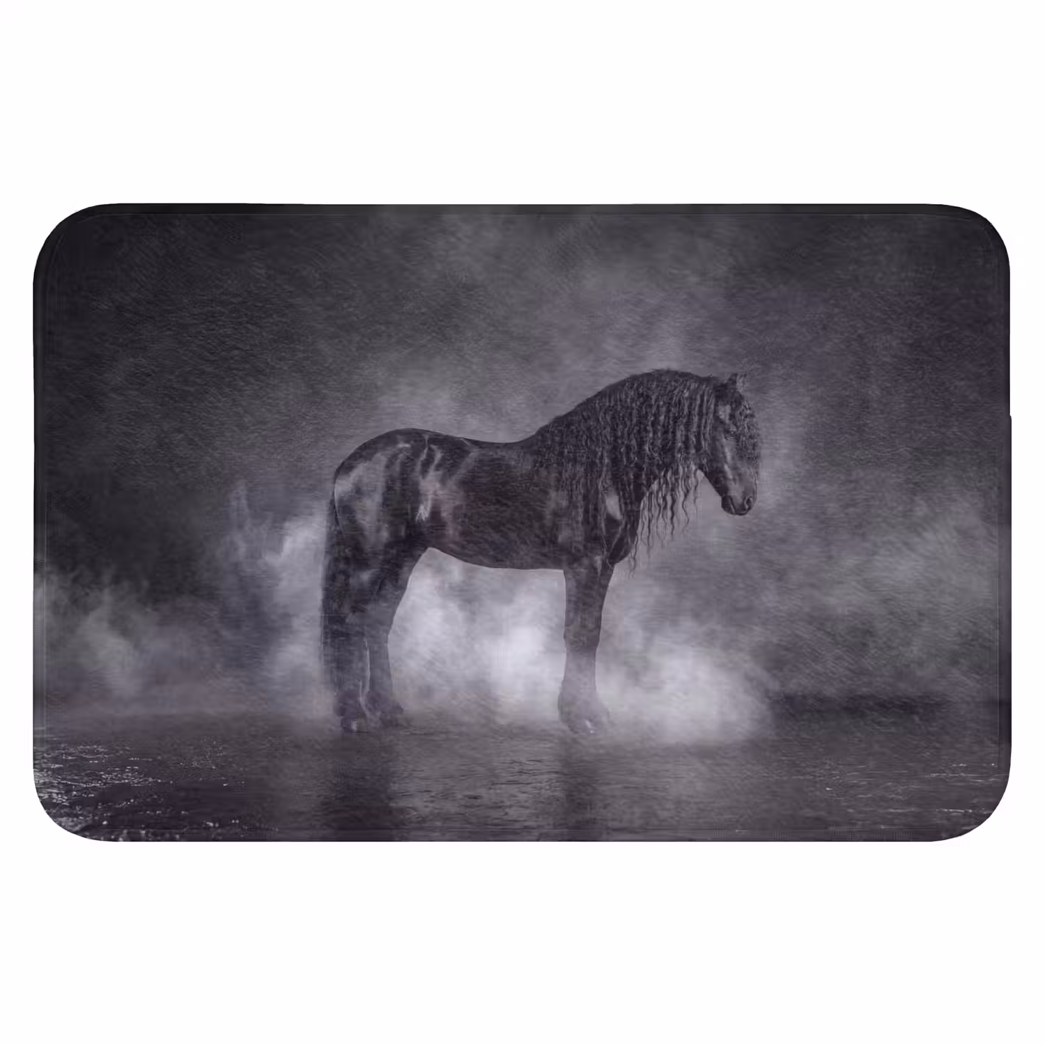 Paard - Magisch - Zwart Badmat klein -3d