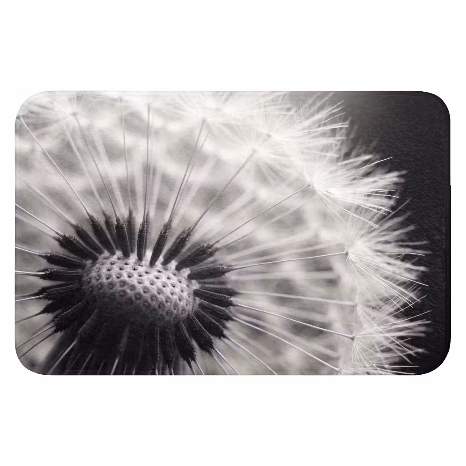 Paardenbloem - Zwart - Wit Badmat klein -3d