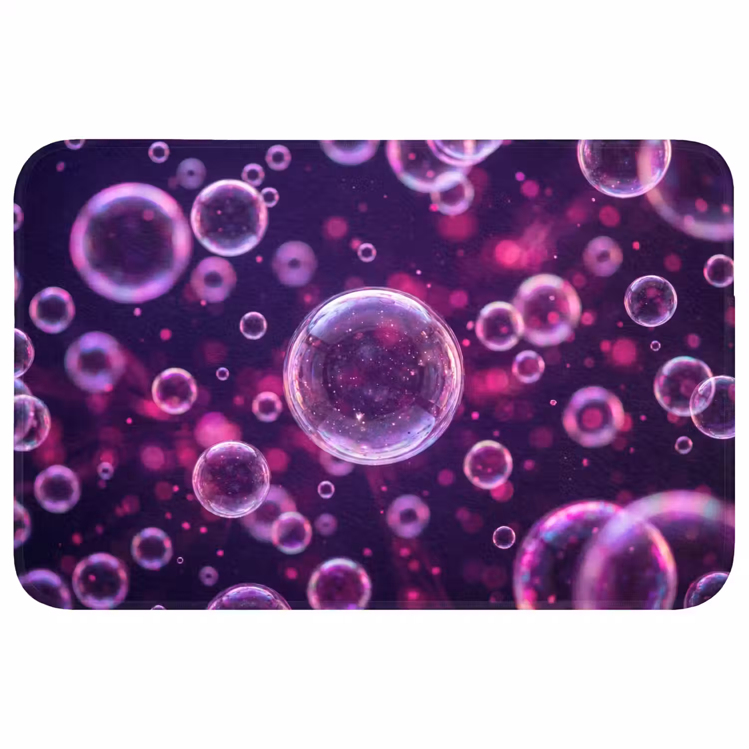 Paars - Bubbels - Schuim Badmat klein -3d