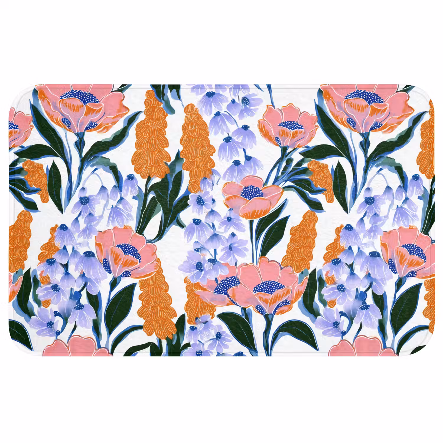 Patroon - Aquarel - Kleurrijk Badmat klein 997 -3d