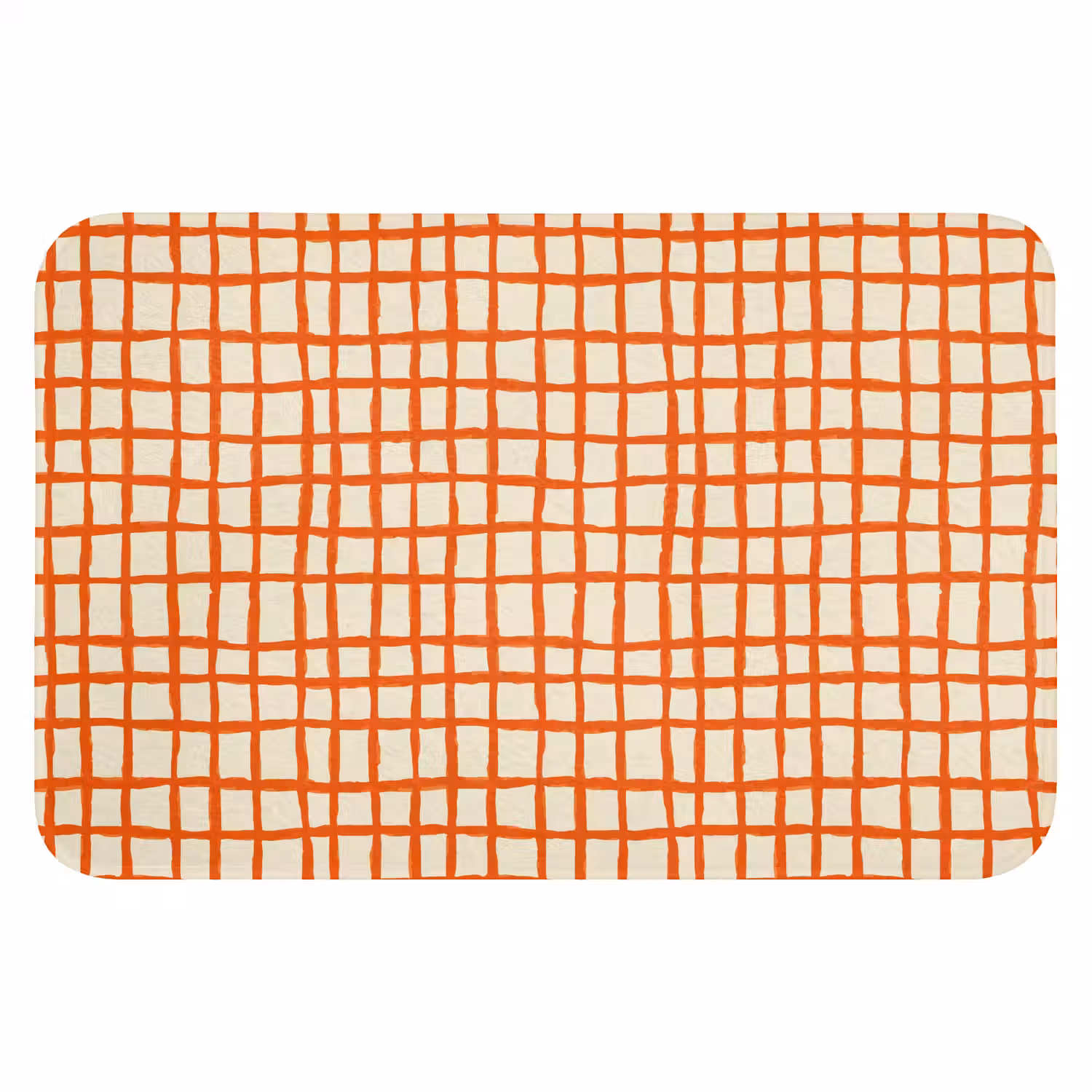 Patroon - Lijnen - Oranje Badmat klein 997 -3d