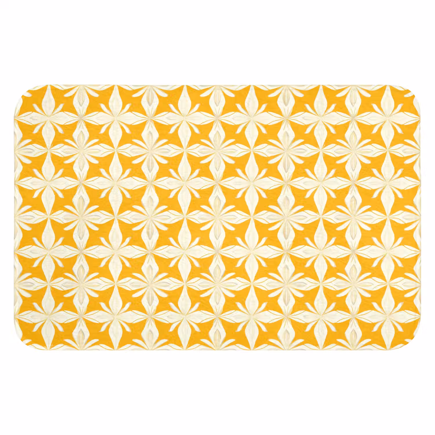 Patroon - Retro - Geel Badmat klein 997 -3d
