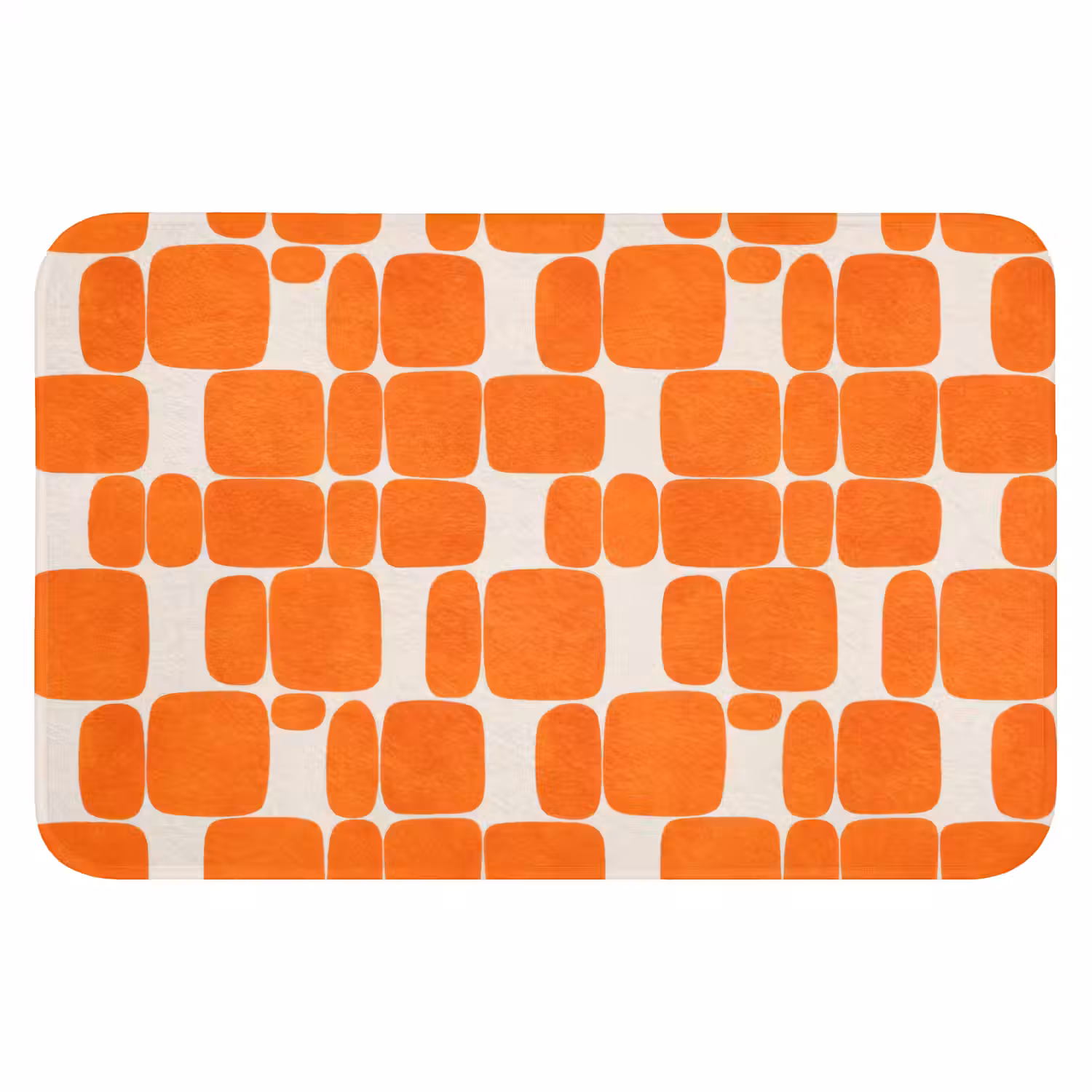 Patroon - Retro - Oranje Badmat klein 997 -3d