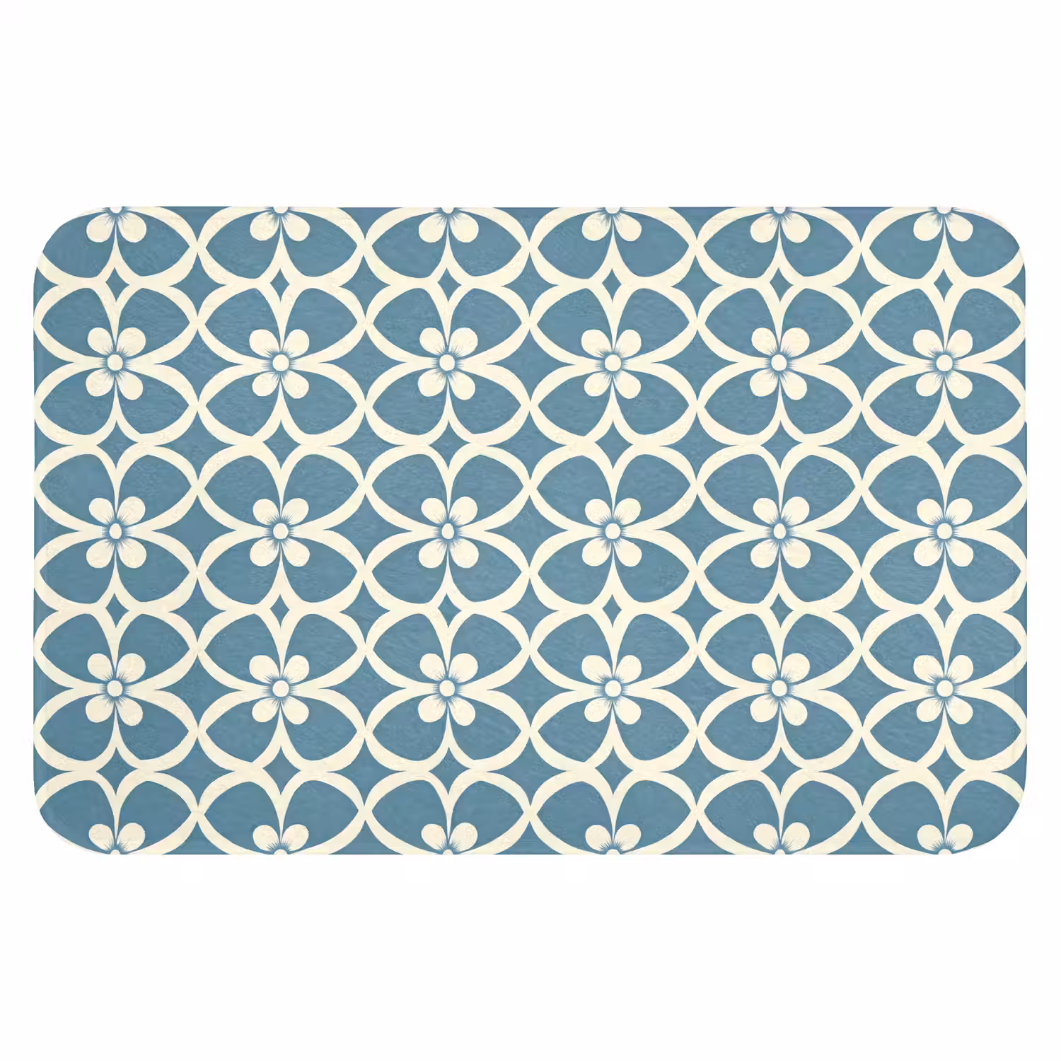 Patroon - Symmetrisch - Blauw Badmat klein 997 -3d