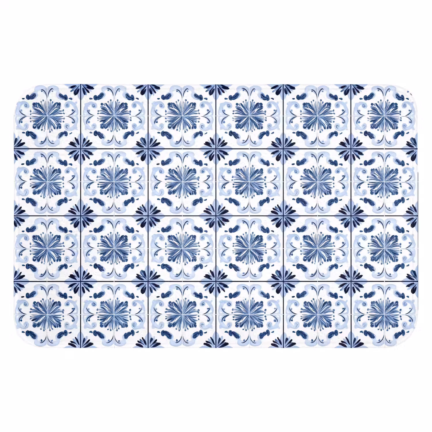 Patroon - Tegel - Blauw Badmat klein 997 -3d